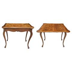 Baker Furniture Cross-Banded and Burl Fold Top Console Card / Game Table
