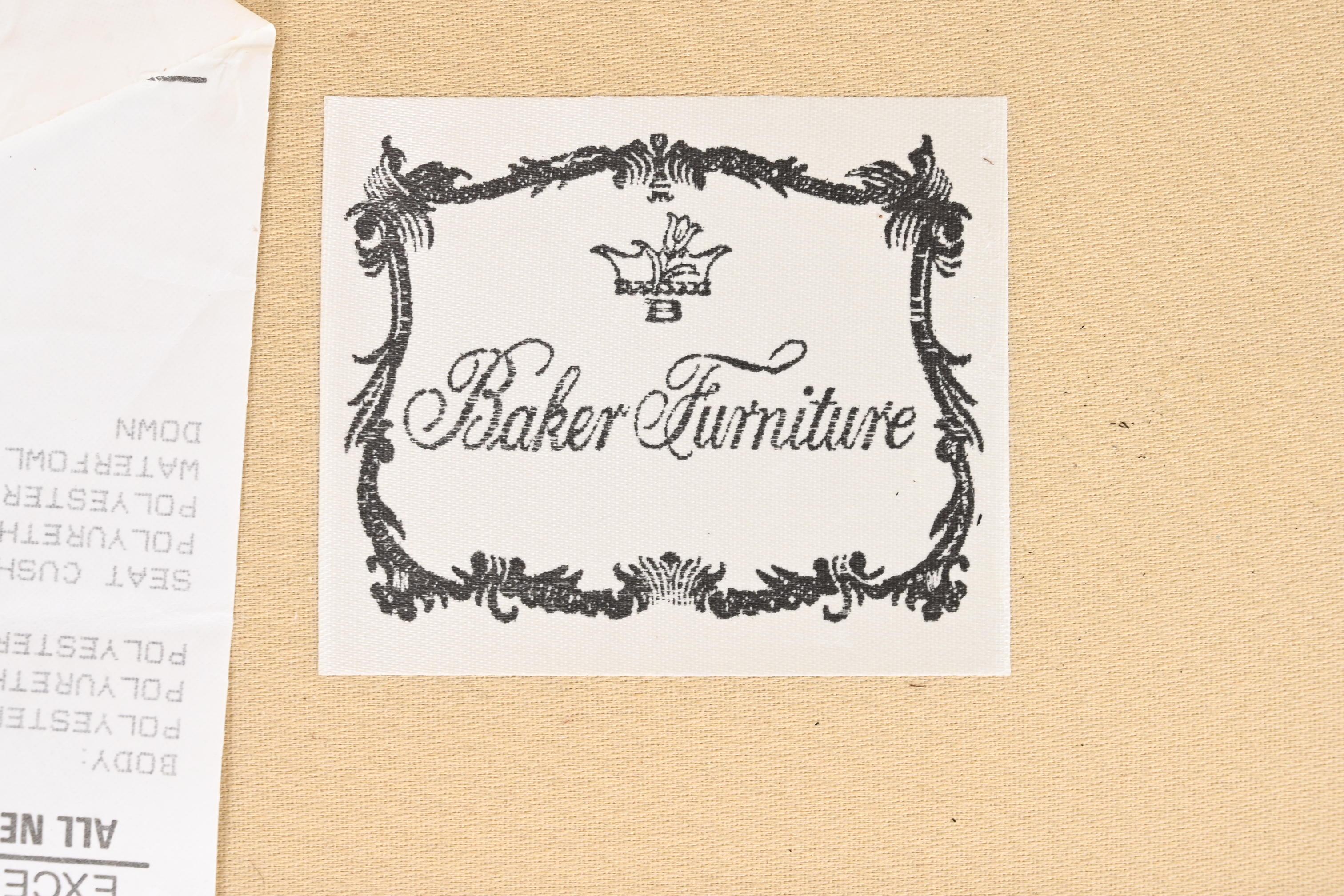Baker Furniture Damast-Polster-Loungesessel im Angebot 6
