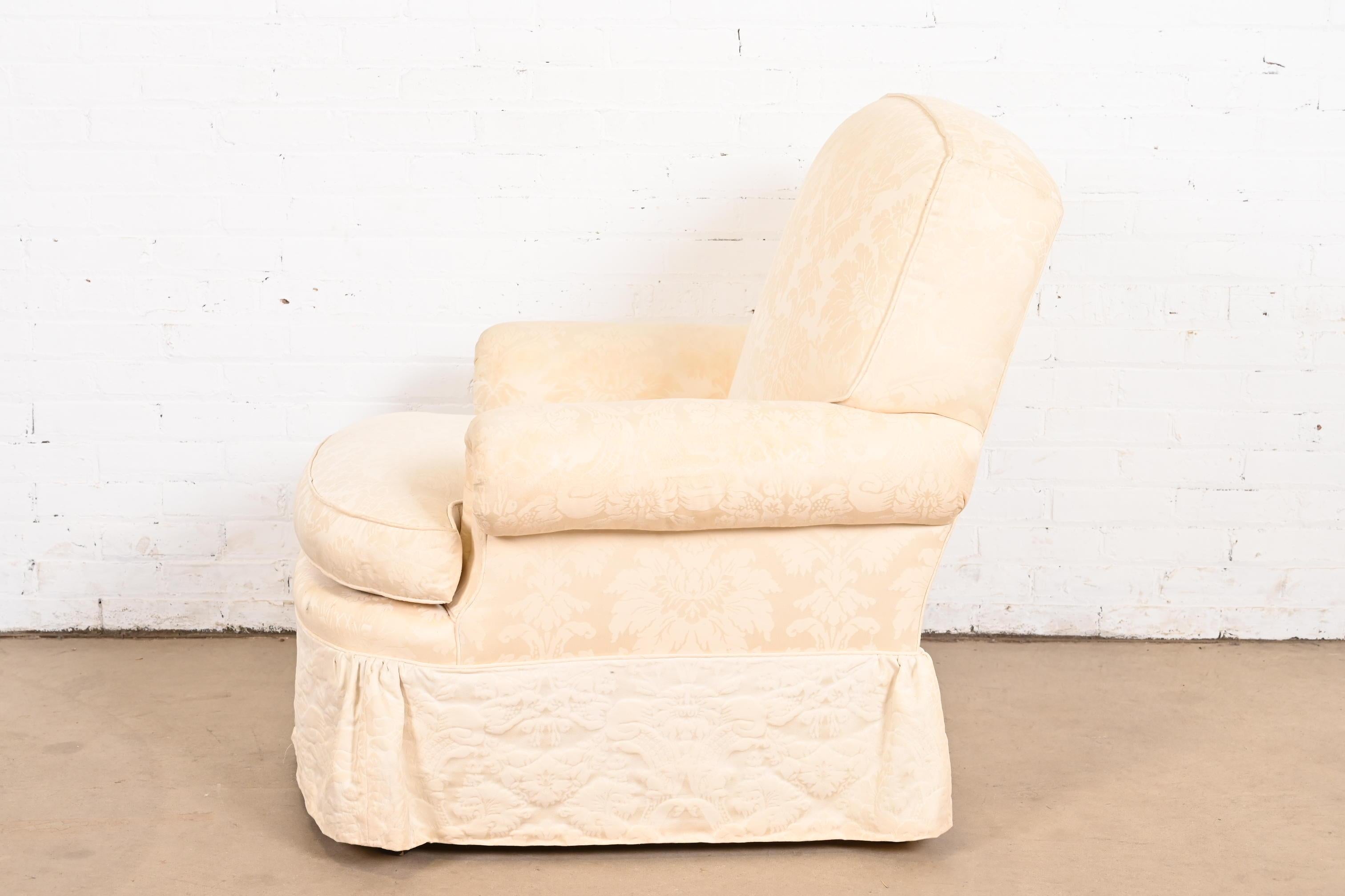 Baker Furniture Damast-Polster-Loungesessel im Angebot 4