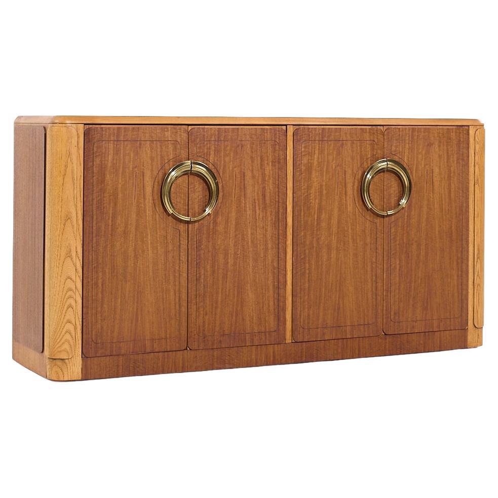 Baker Furniture Deco Revival Walnut and Brass Credenza