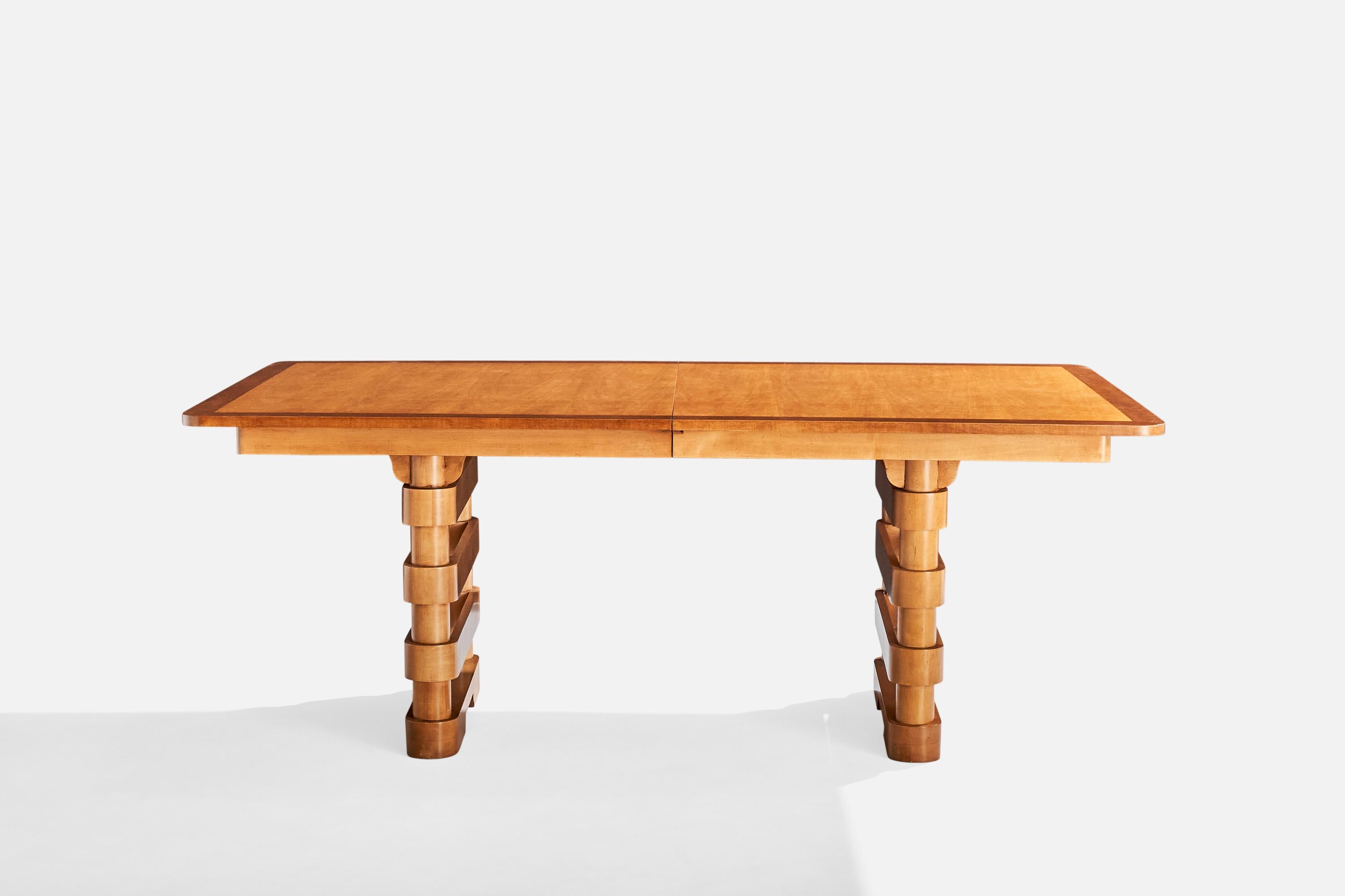 Baker Furniture, Dining Table, Maple, Teak, USA, c. 1950s 1