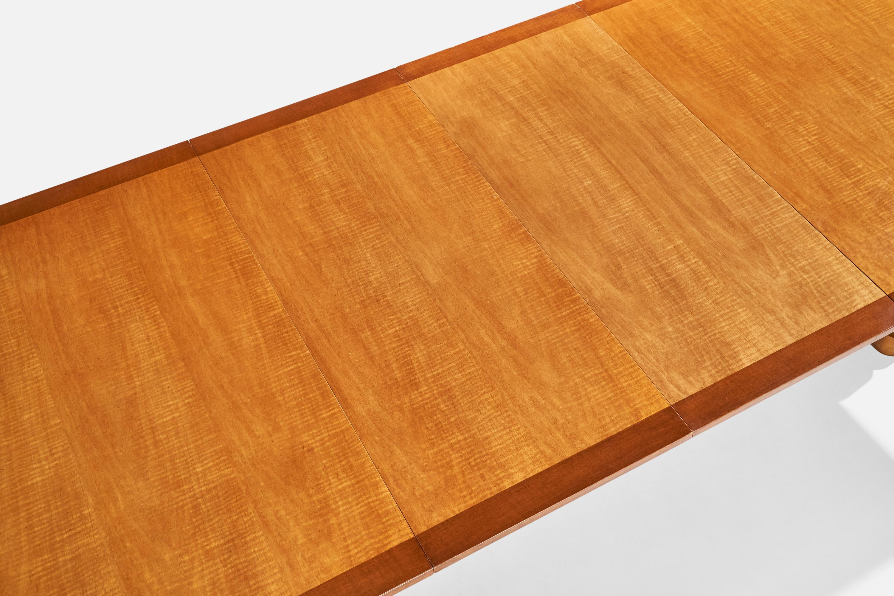 Baker Furniture, Dining Table, Maple, Teak, USA, c. 1950s 3