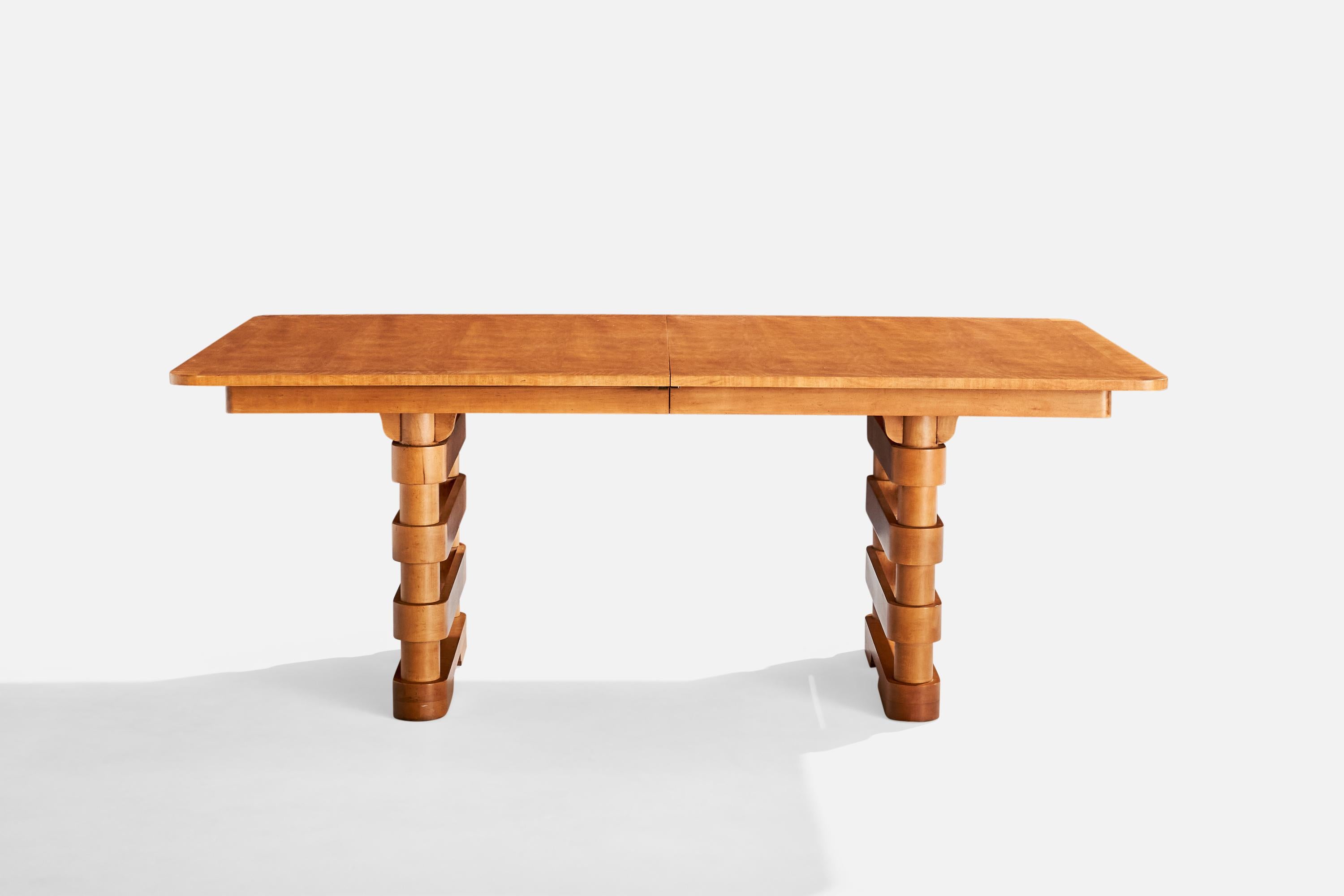Baker Furniture, Esstisch, Ahorn, USA, ca. 1950er Jahre (Mitte des 20. Jahrhunderts)