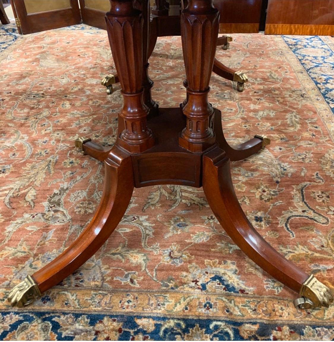 Baker Furniture Double Pedestal Mahogany Dining Room Table 3