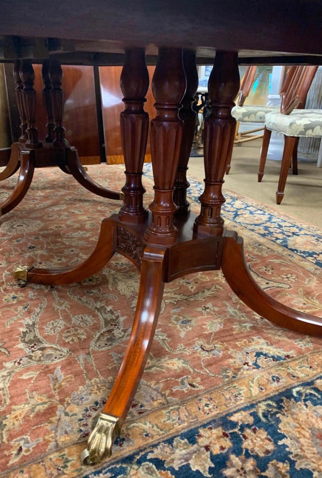 Baker Furniture Double Pedestal Mahogany Dining Room Table 1