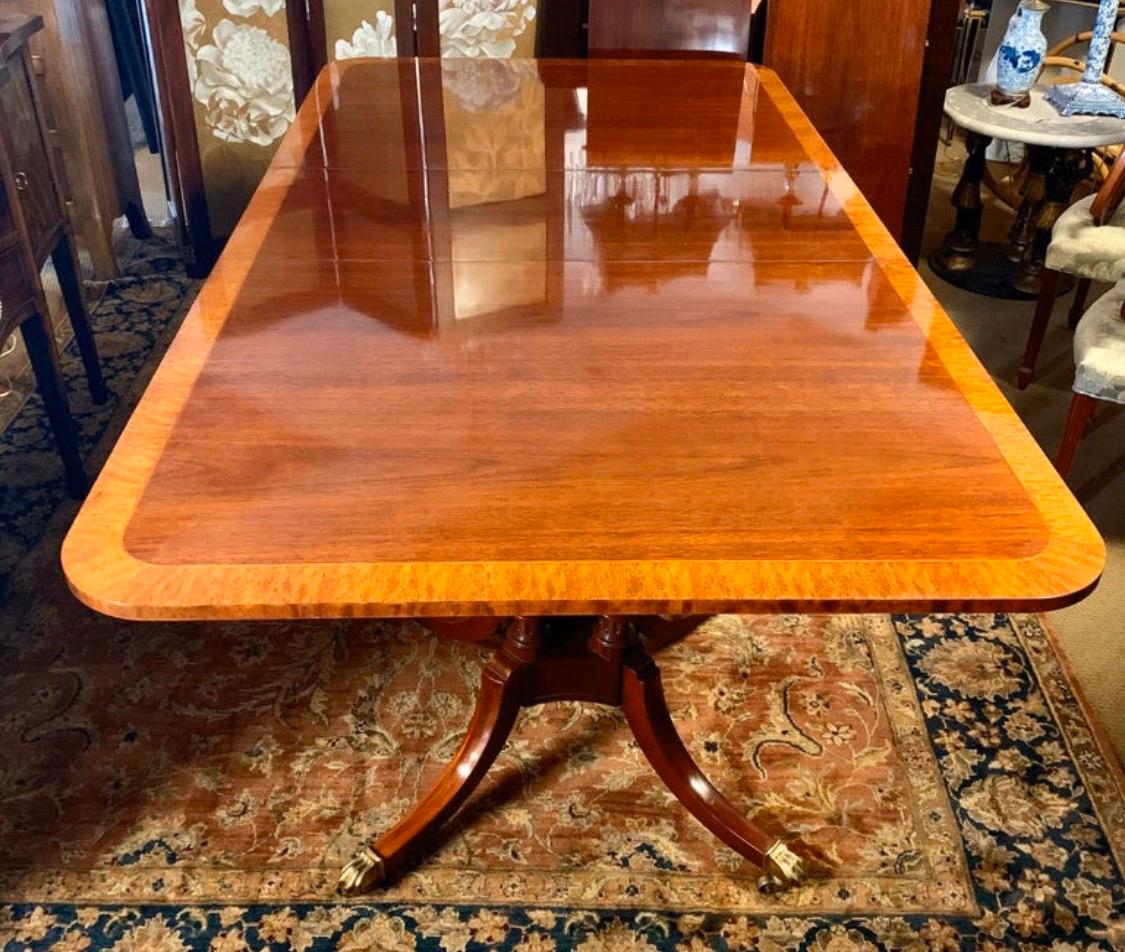 Baker Furniture Double Pedestal Mahogany Dining Room Table 2