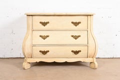 Baker Furniture Dutch Cream Painted Oak Bombe Chest or Commode