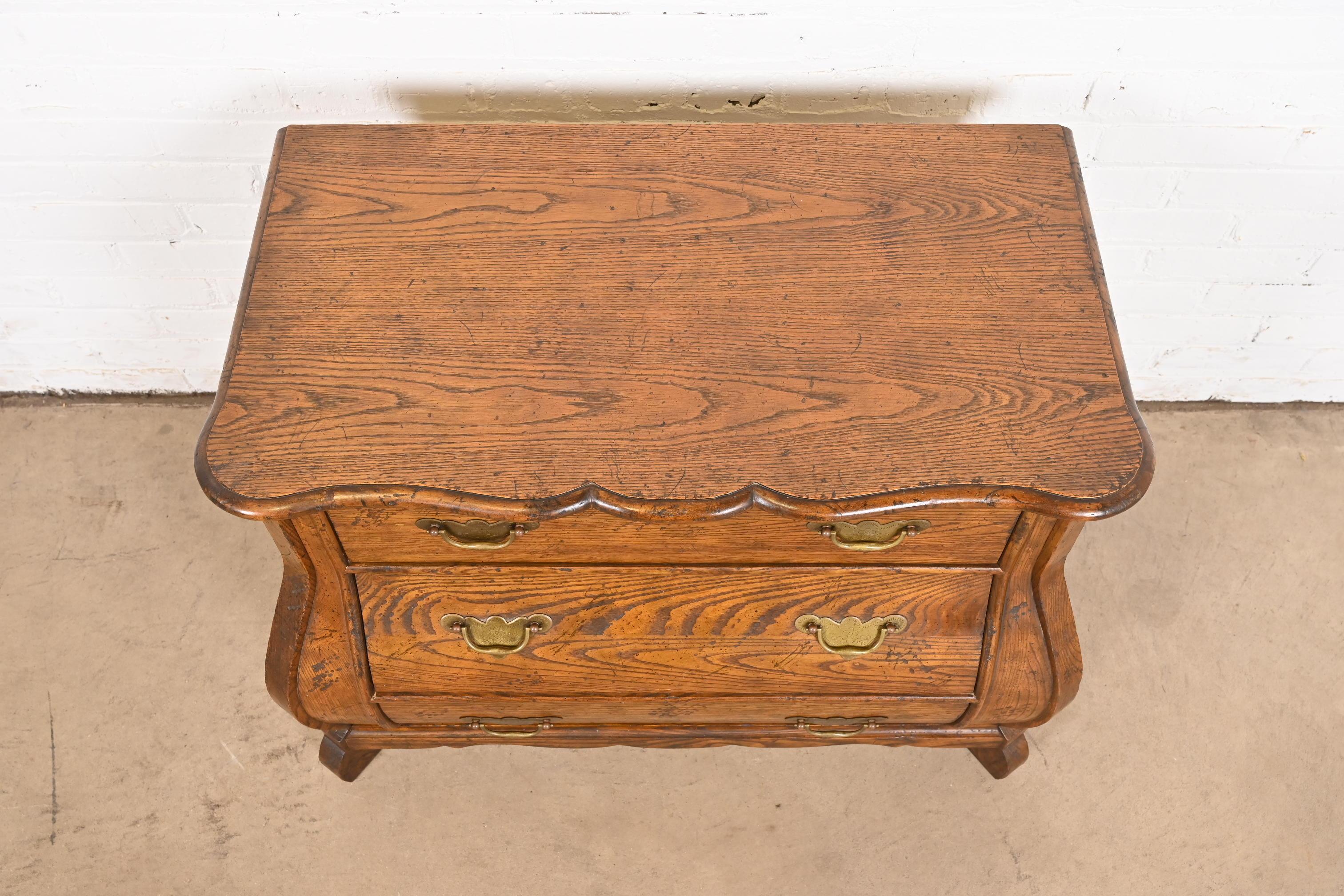 Baker Furniture Dutch Oak Bombe Chest or Commode For Sale 5