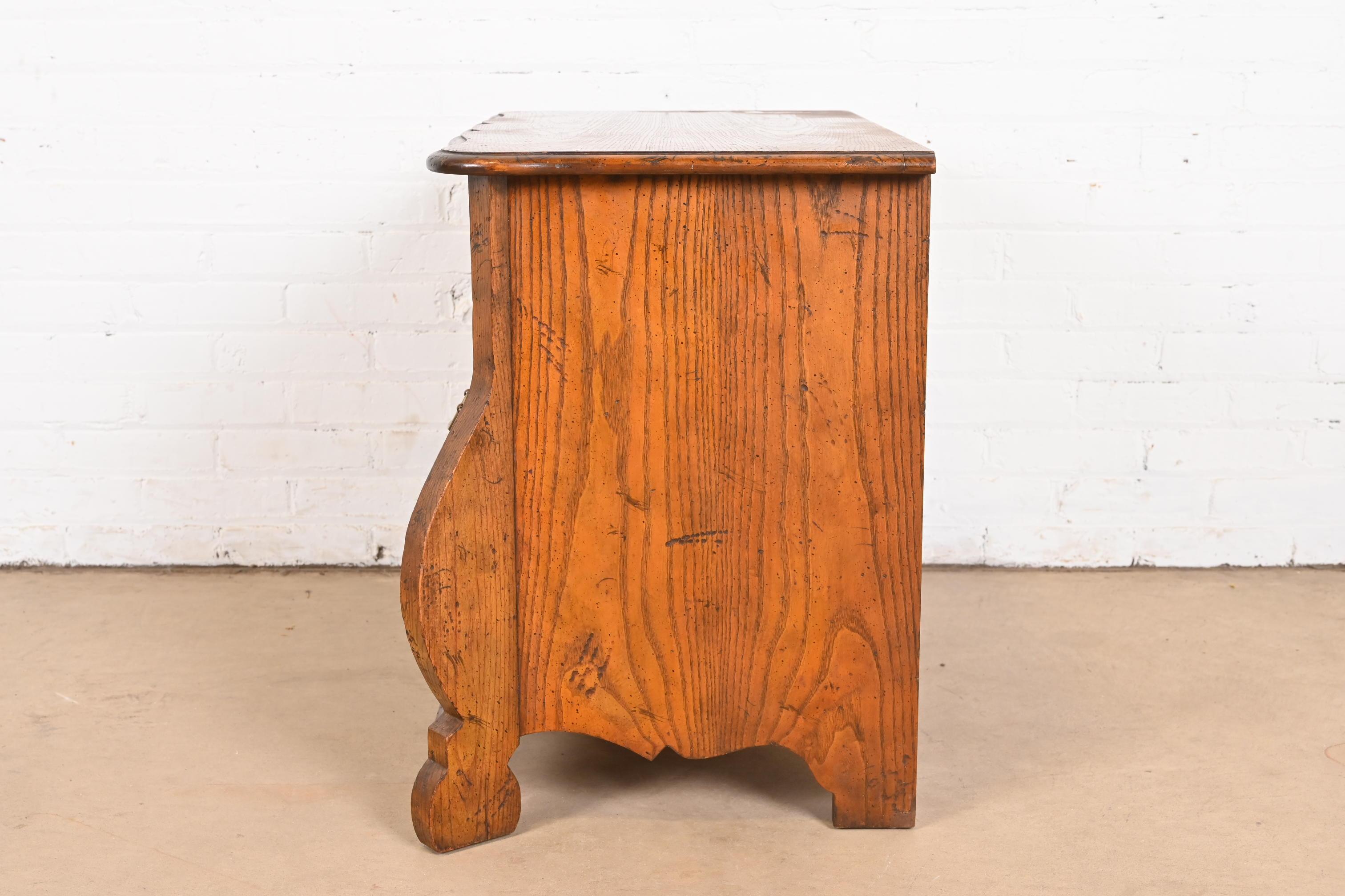 Baker Furniture Dutch Oak Bombe Chest or Commode For Sale 6