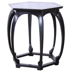 Baker Furniture Ebonized Hollywood Regency Chinoiserie Occasional Table