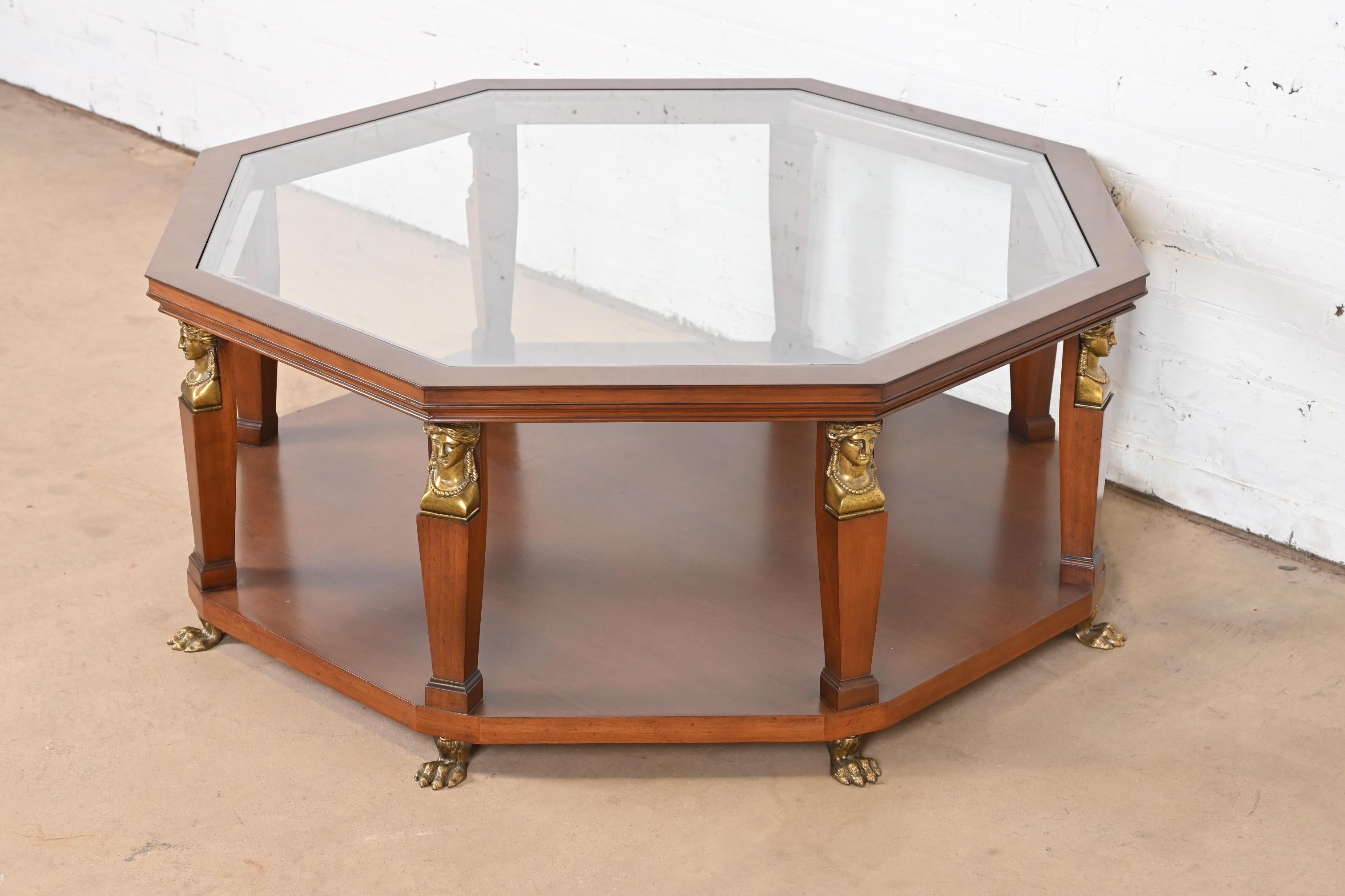 octagon glass top coffee table