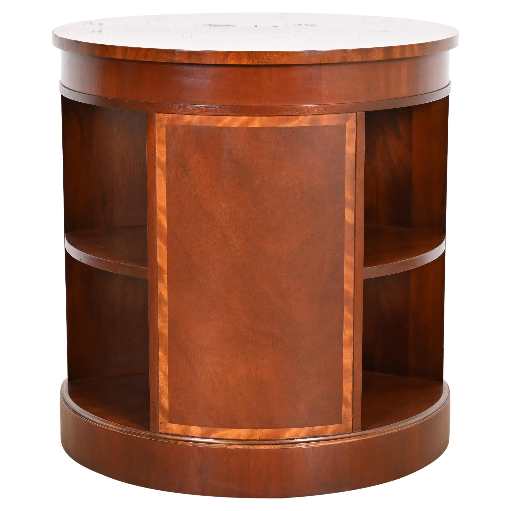 Tavolo a tamburo in mogano a fasce Empire Furniture di Baker Furniture