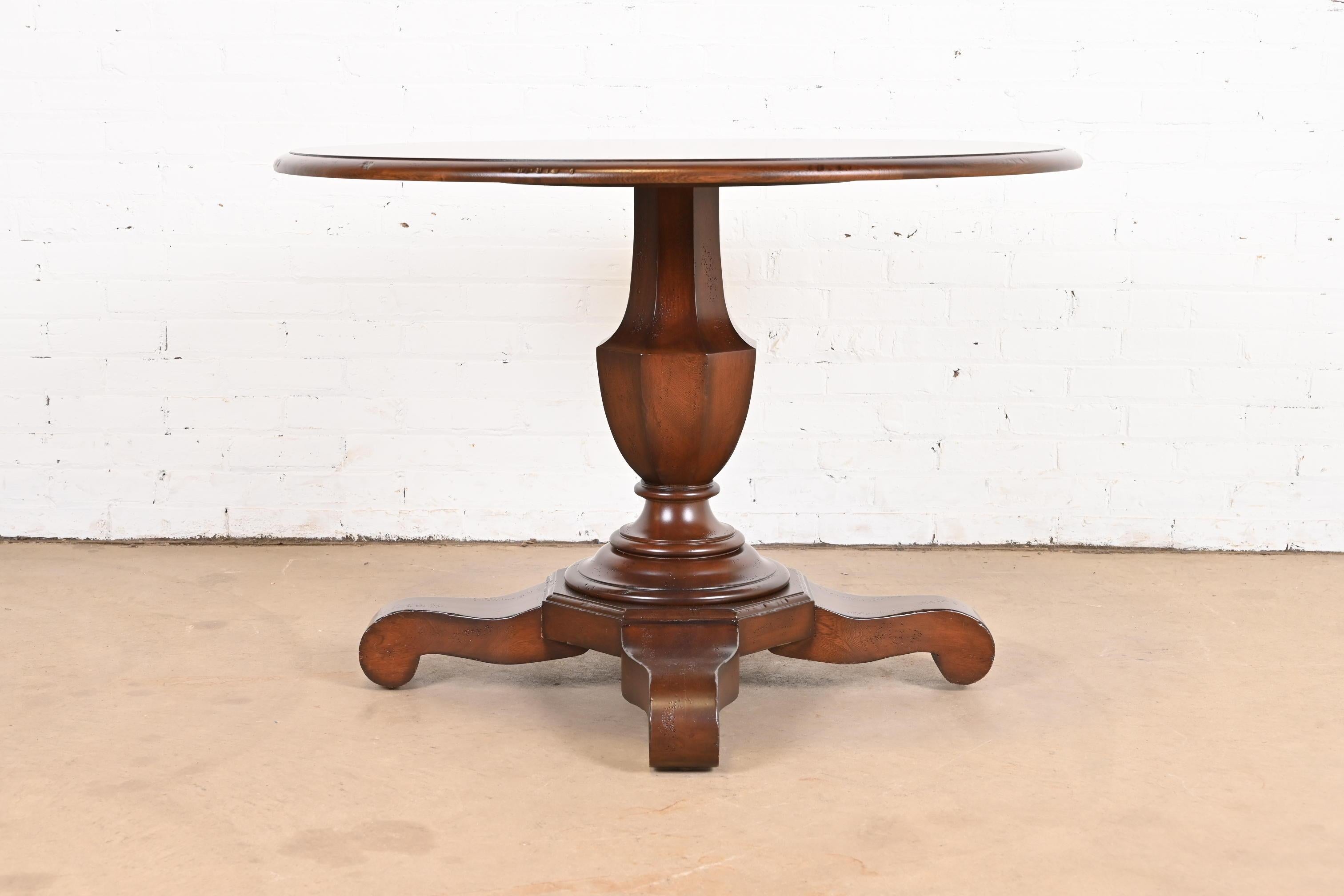 Baker Furniture Empire Carved Mahogany Pedestal Breakfast Table or Center Table 5