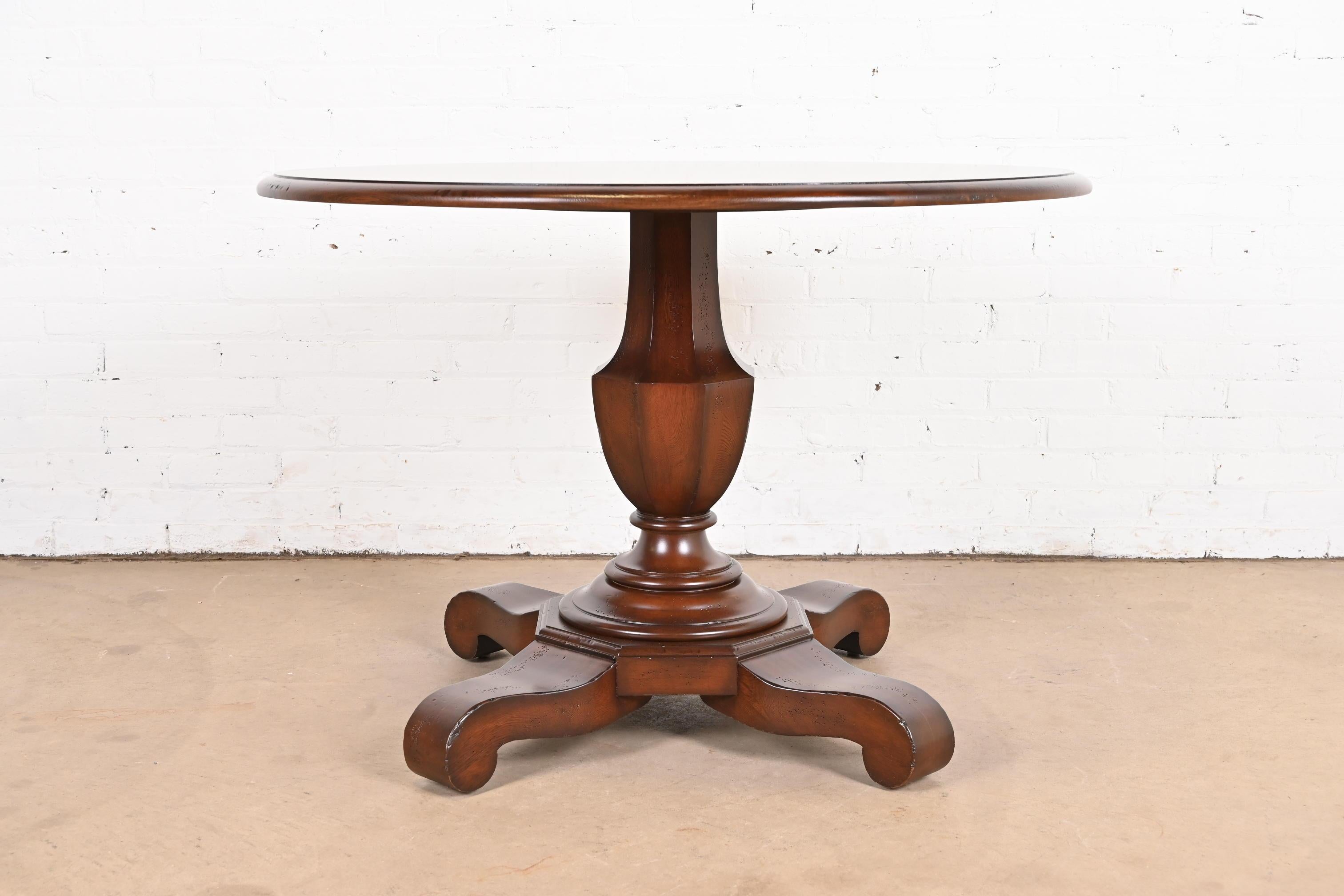 Baker Furniture Empire Carved Mahogany Pedestal Breakfast Table or Center Table 6