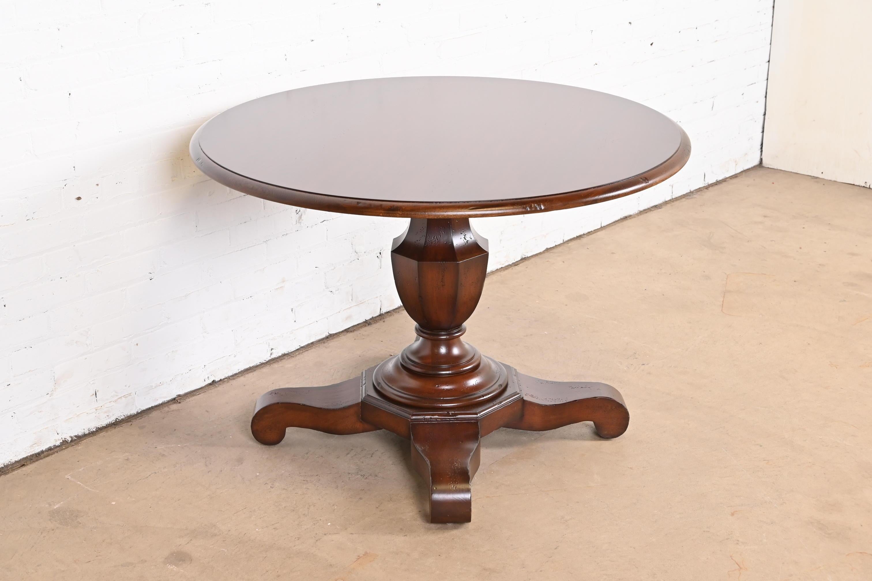 Baker Furniture Empire Carved Mahogany Pedestal Breakfast Table or Center Table 1