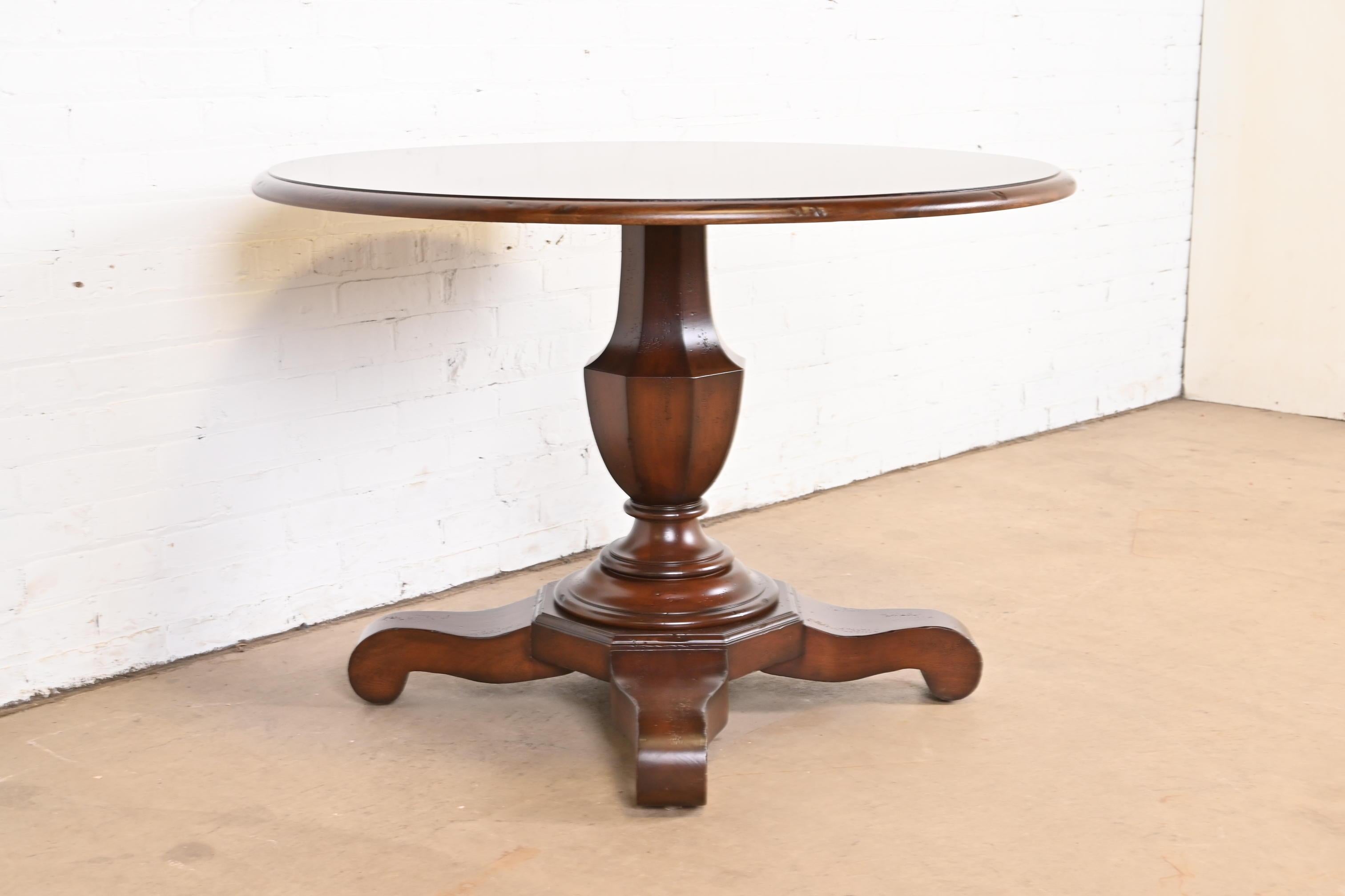 Baker Furniture Empire Carved Mahogany Pedestal Breakfast Table or Center Table 2