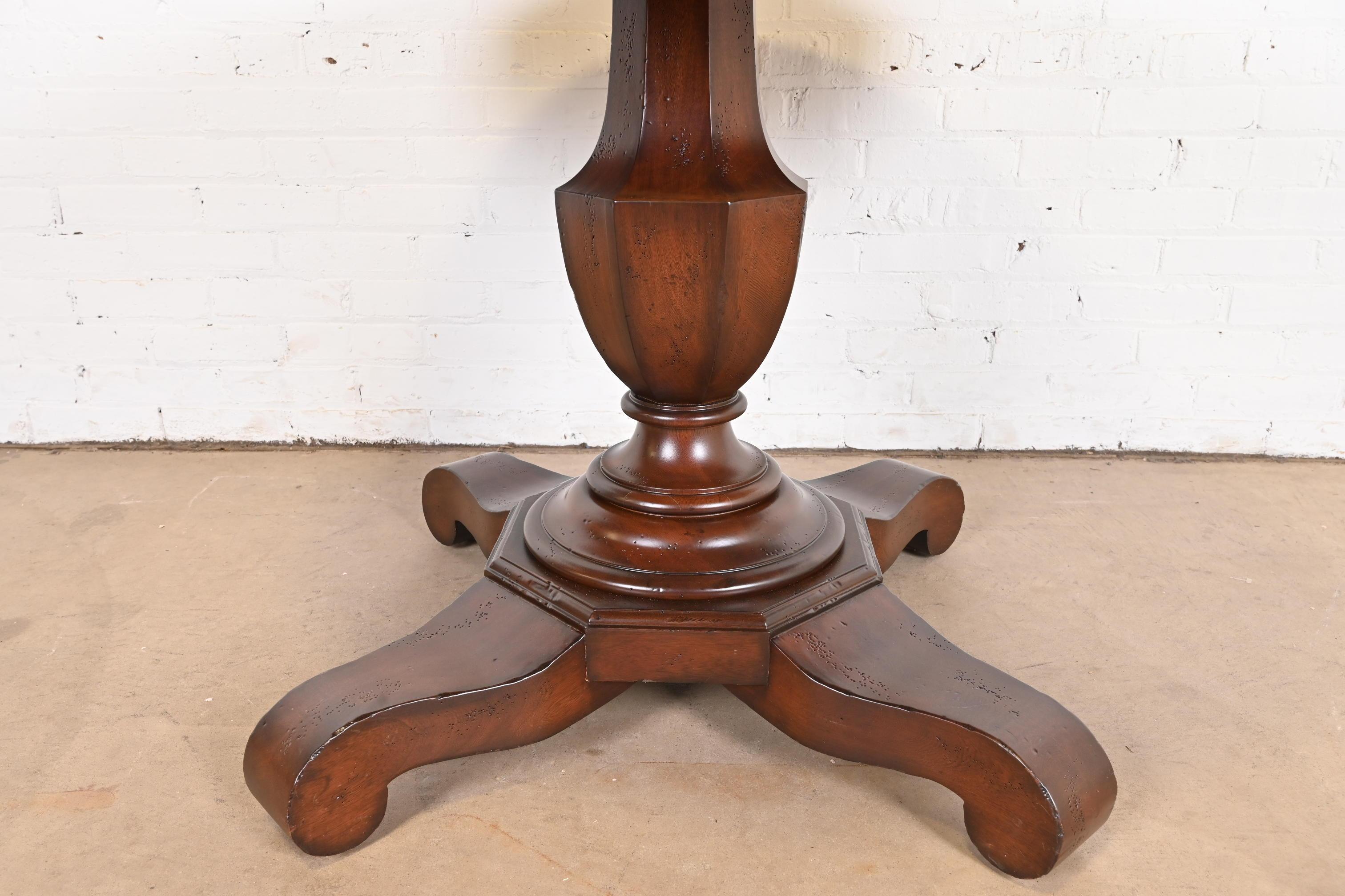 Baker Furniture Empire Carved Mahogany Pedestal Breakfast Table or Center Table 4