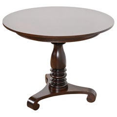 Baker Furniture Empire Carved Mahogany Pedestal Tea Table or Center Table
