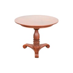 Table à thé ou table centrale à piédestal en acajou sculpté de Baker Furniture Empire