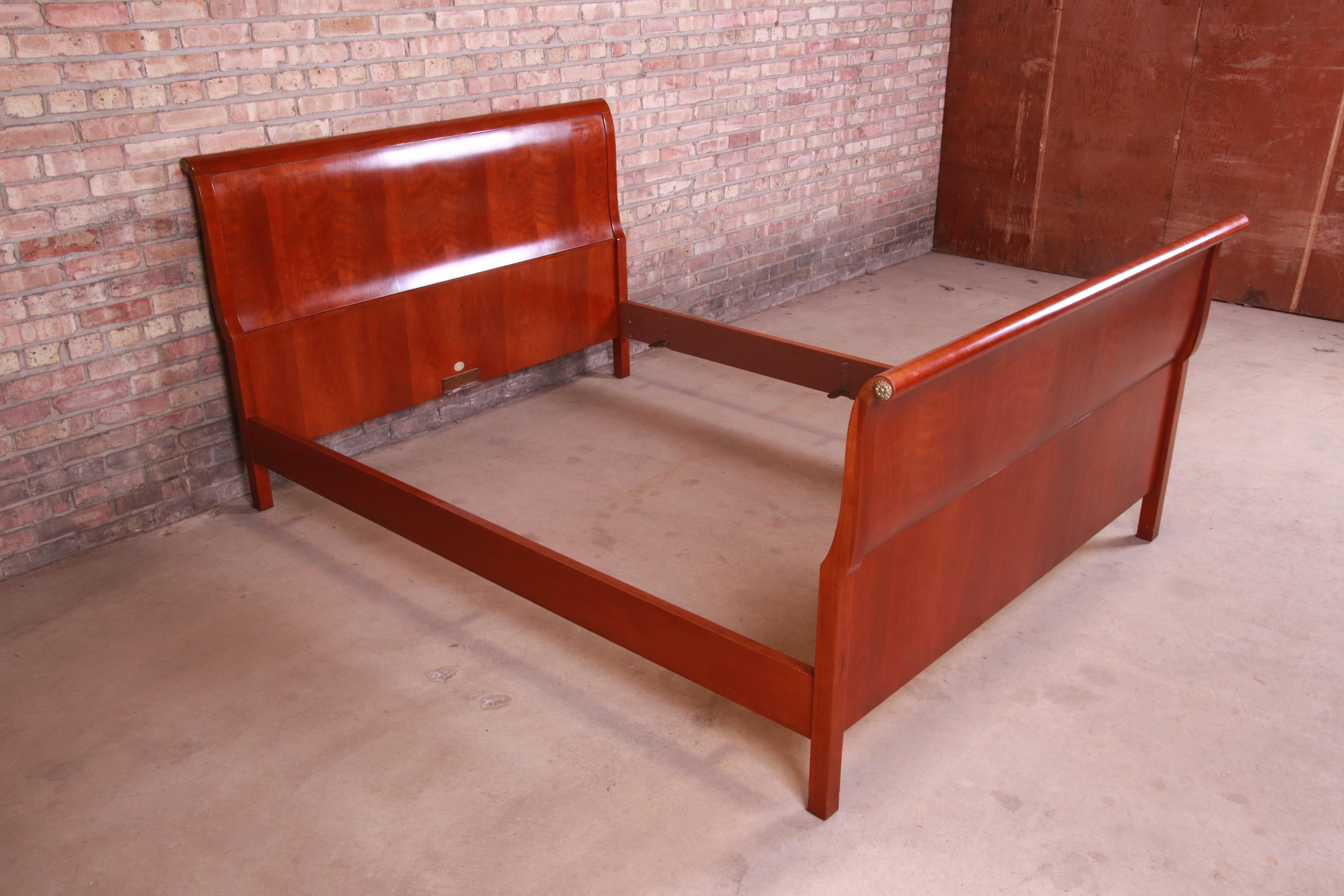 cherry wood queen bed frame