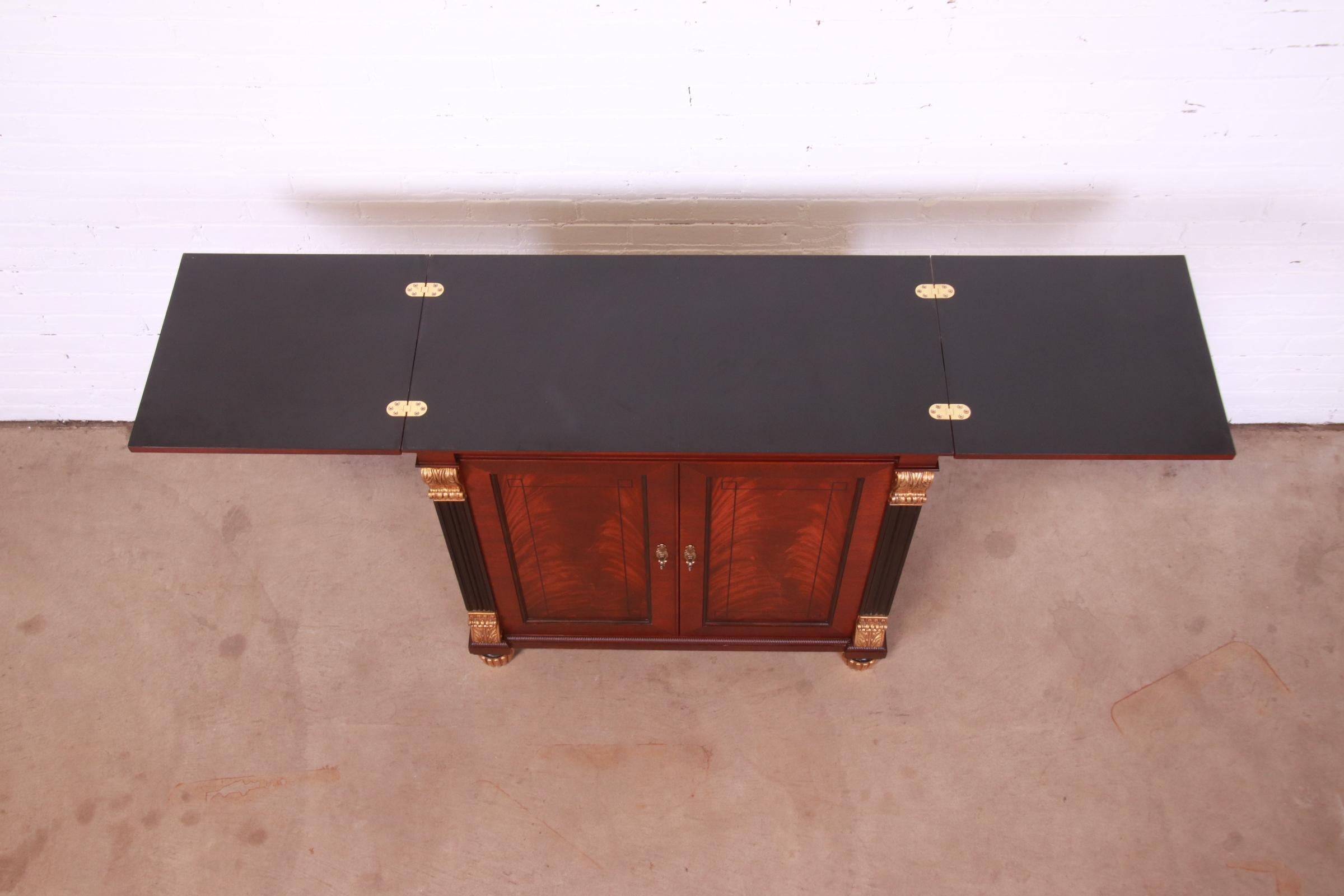 Baker Furniture Empire Flame Mahogany Flip-Top Server or Bar Cabinet 4