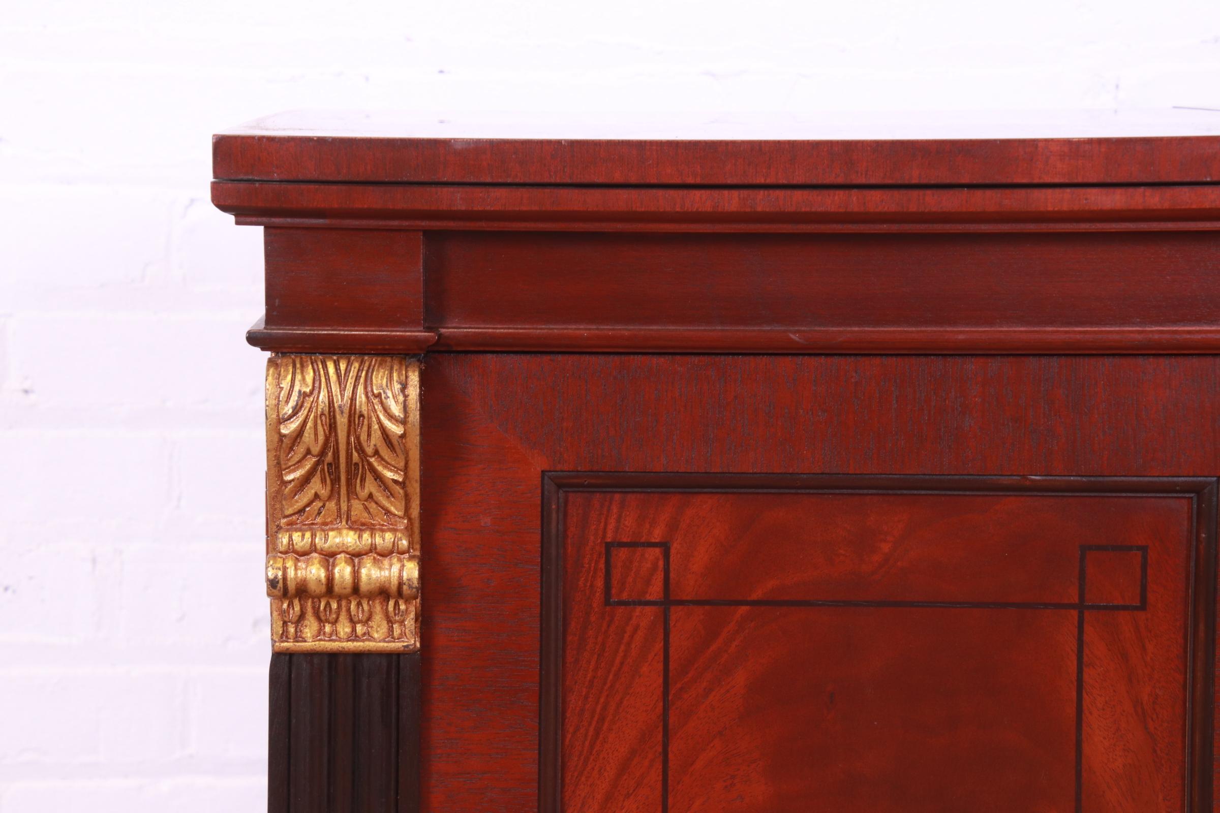 Baker Furniture Empire Flame Mahogany Flip-Top Server or Bar Cabinet 1
