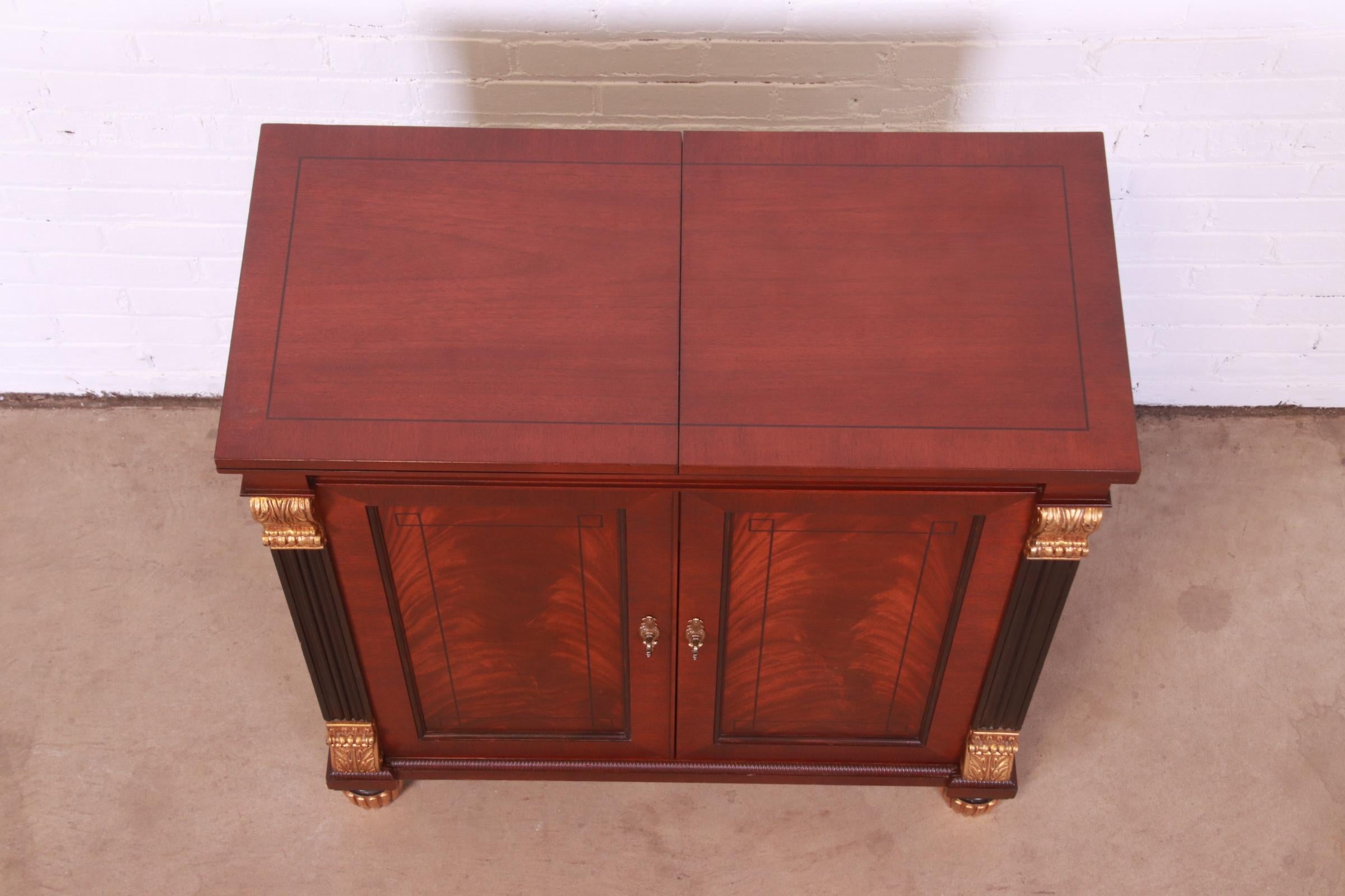 Baker Furniture Empire Flame Mahogany Flip-Top Server or Bar Cabinet 3