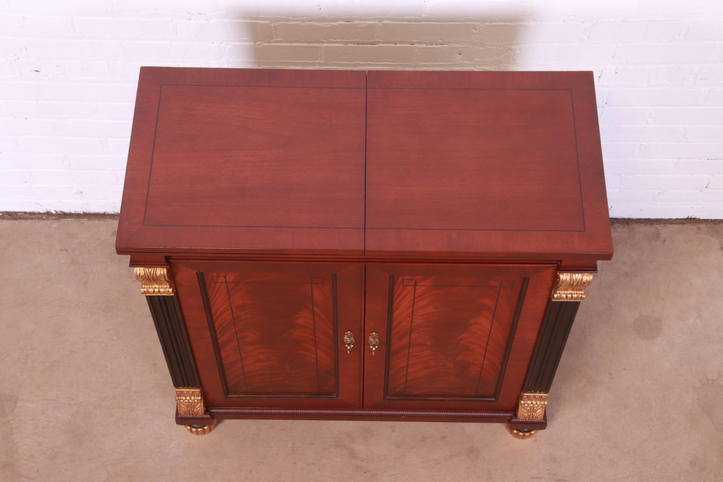 Baker Furniture Empire Flame Mahogany Flip-Top Server or Bar Cabinet 4