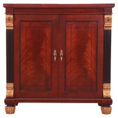 Baker Furniture Empire Flame Mahogany Flip-Top Server or Bar Cabinet