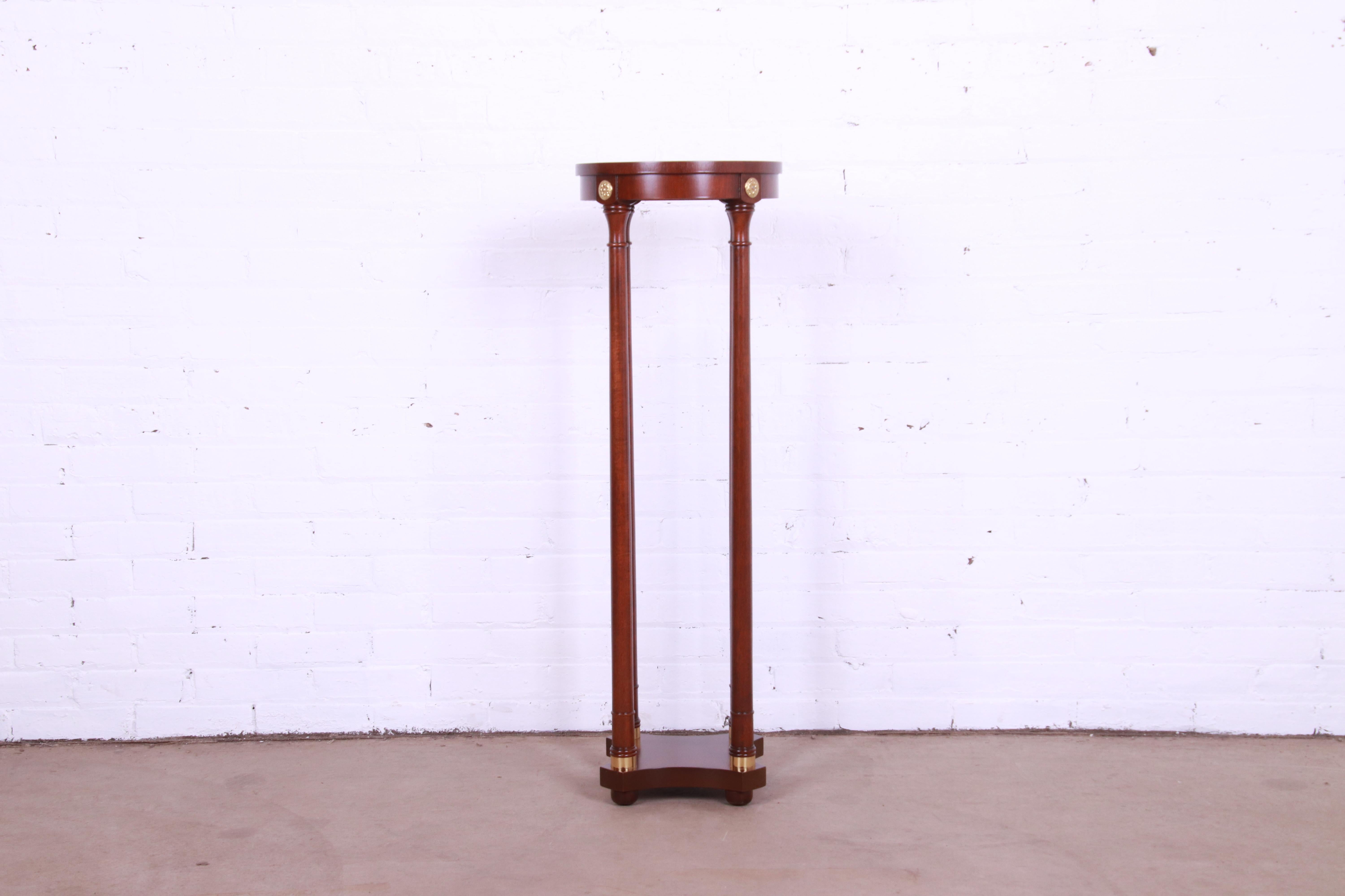 Baker Furniture Empire Mahogany and Brass Plant Stand, Newly Refinished 3