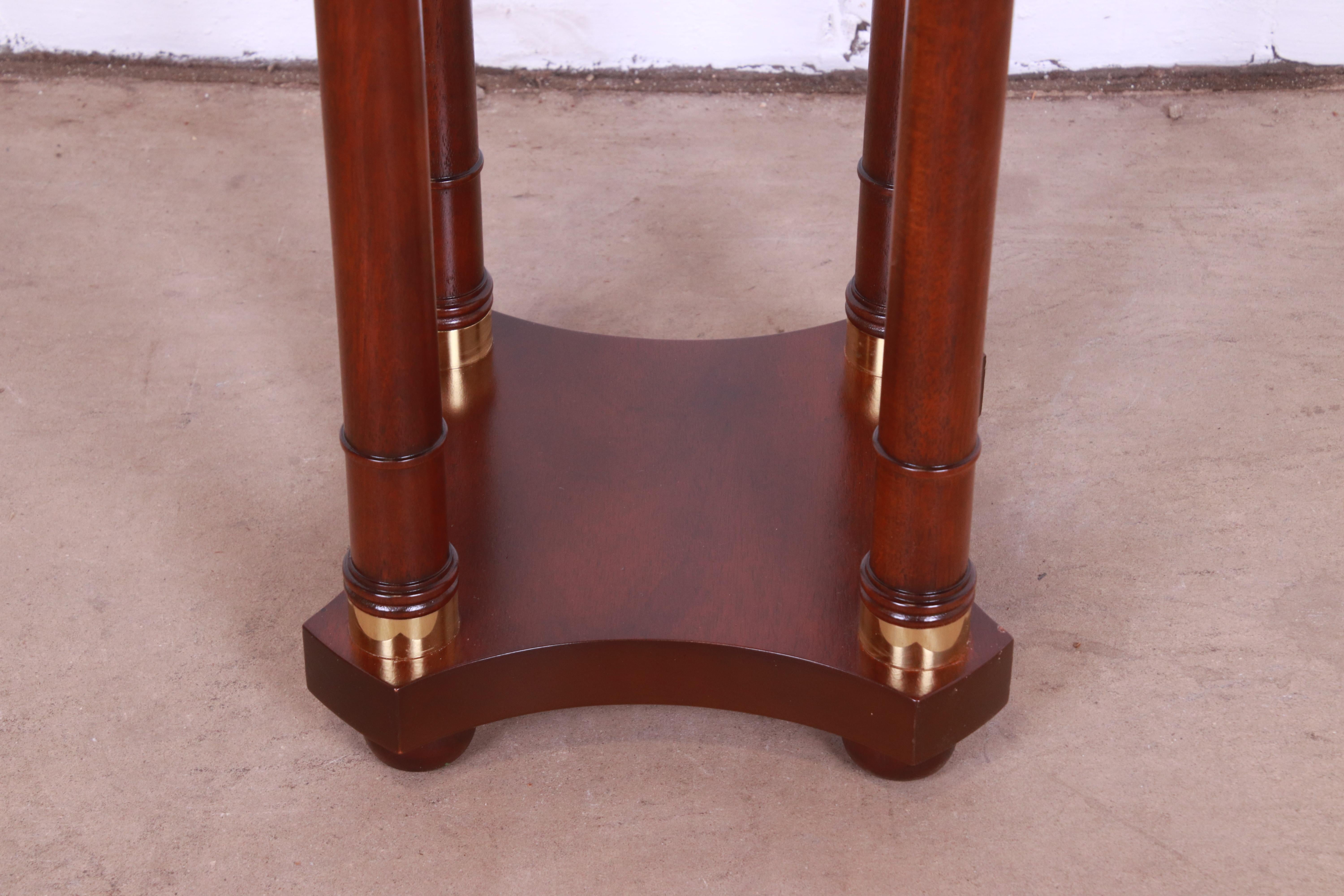 Baker Furniture Empire Mahogany and Brass Plant Stand, Newly Refinished 4