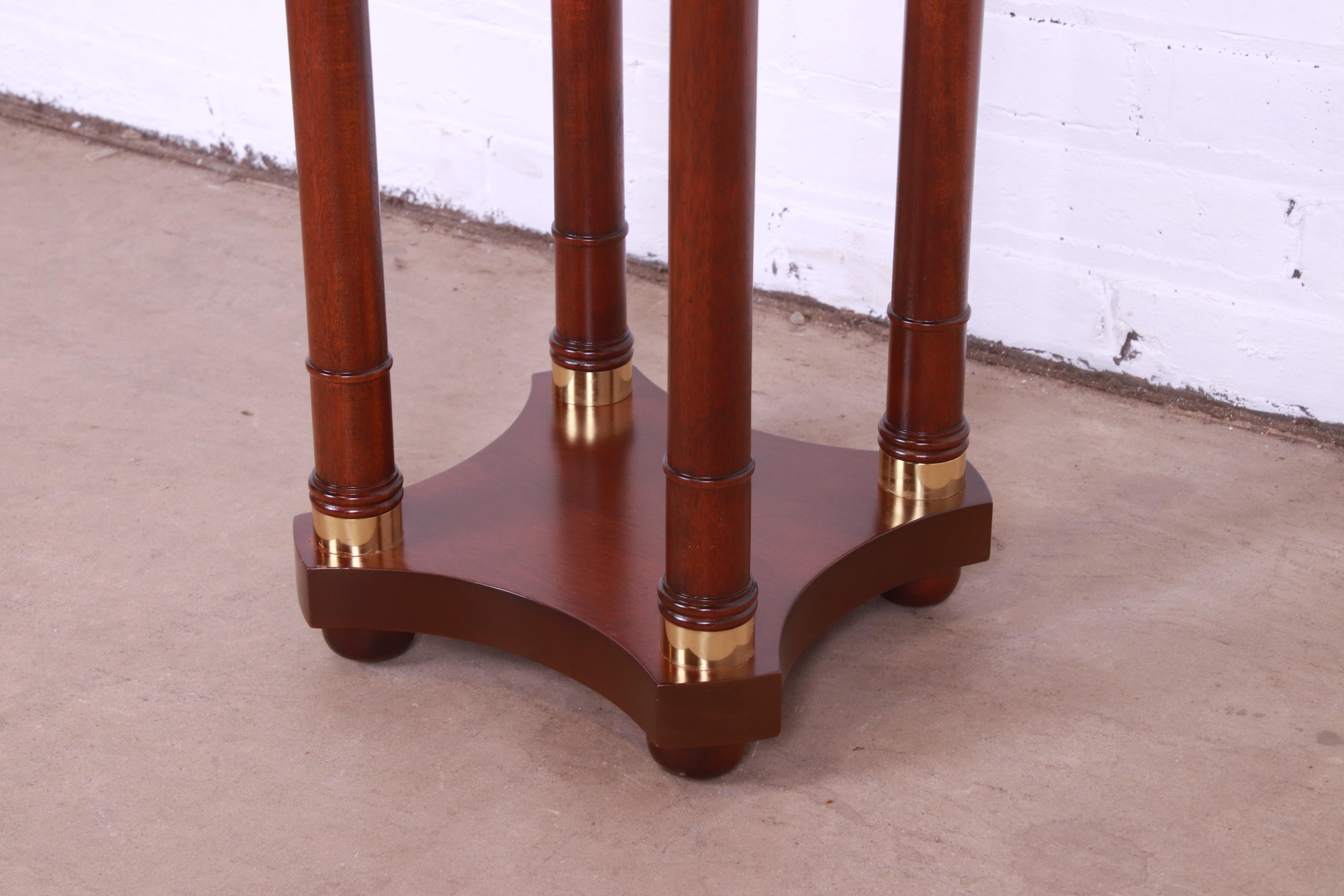 20th Century Baker Furniture Empire Mahogany and Brass Plant Stand, Newly Refinished