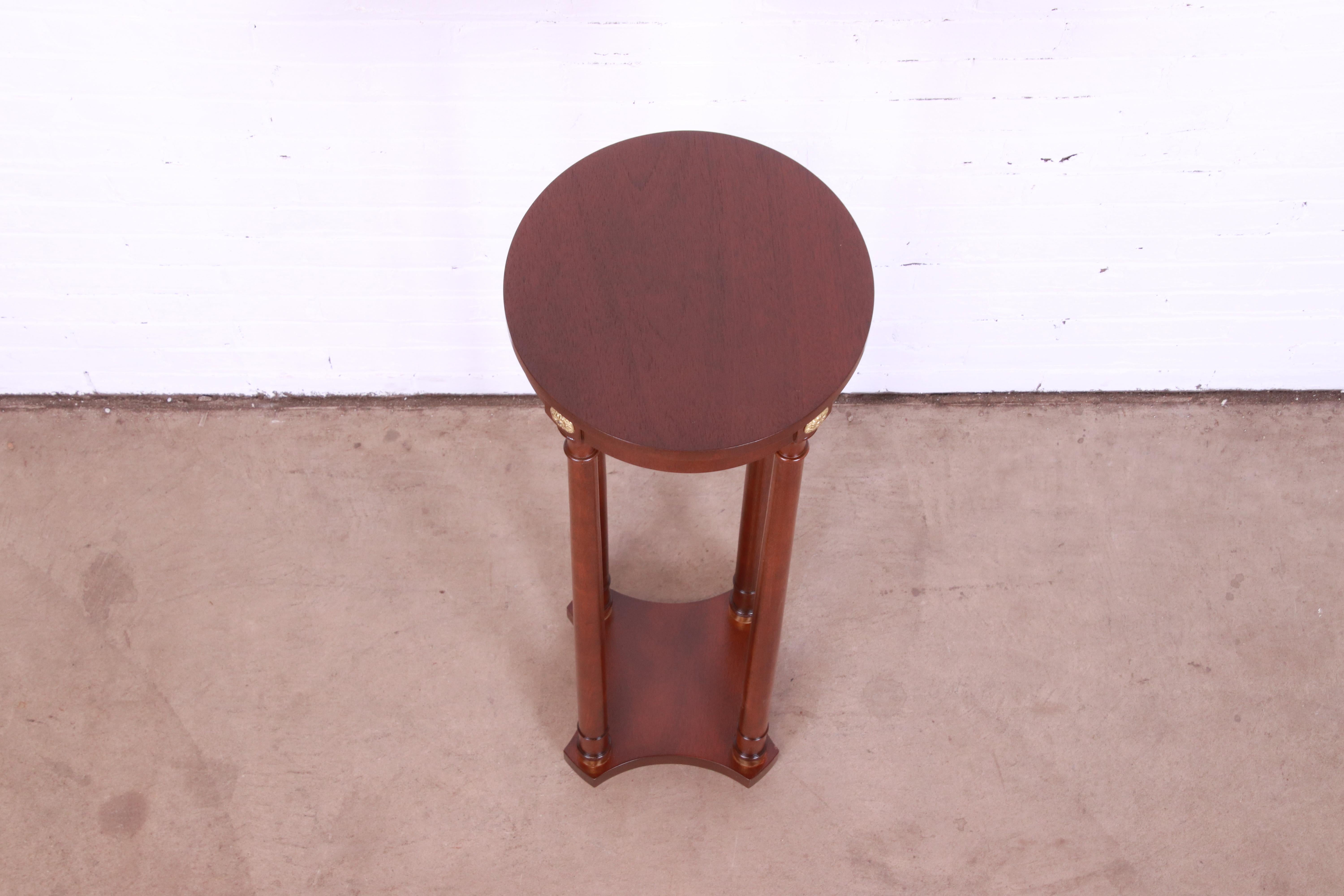 Baker Furniture Empire Mahogany and Brass Plant Stand, Newly Refinished 1