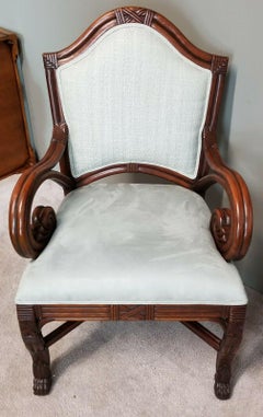 Baker Furniture Empire Style Scroll Arm Accent Desk Dining Chair