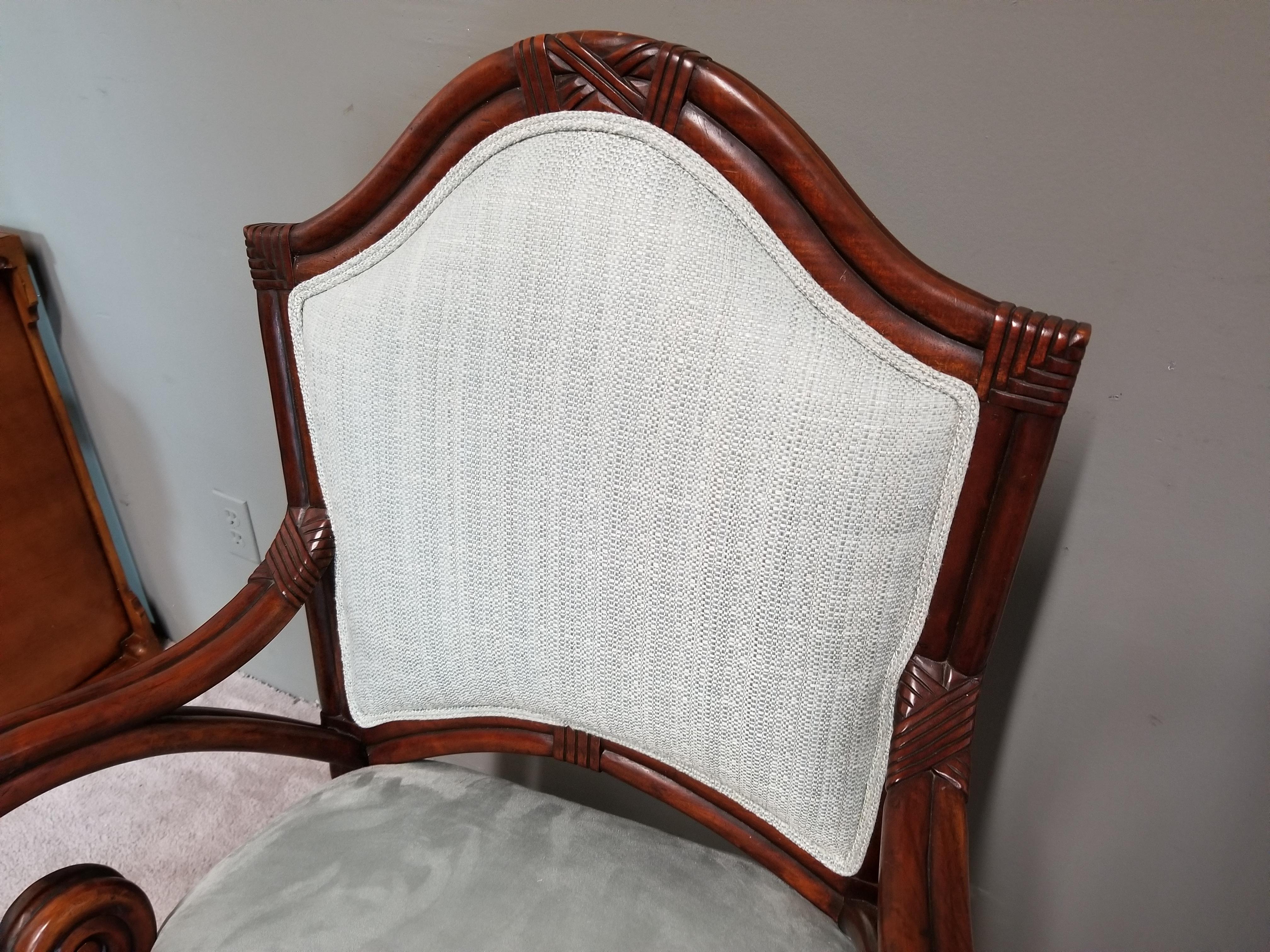 Baker Furniture Empire Style Scroll Arm Arm Desk Dining Chair 2