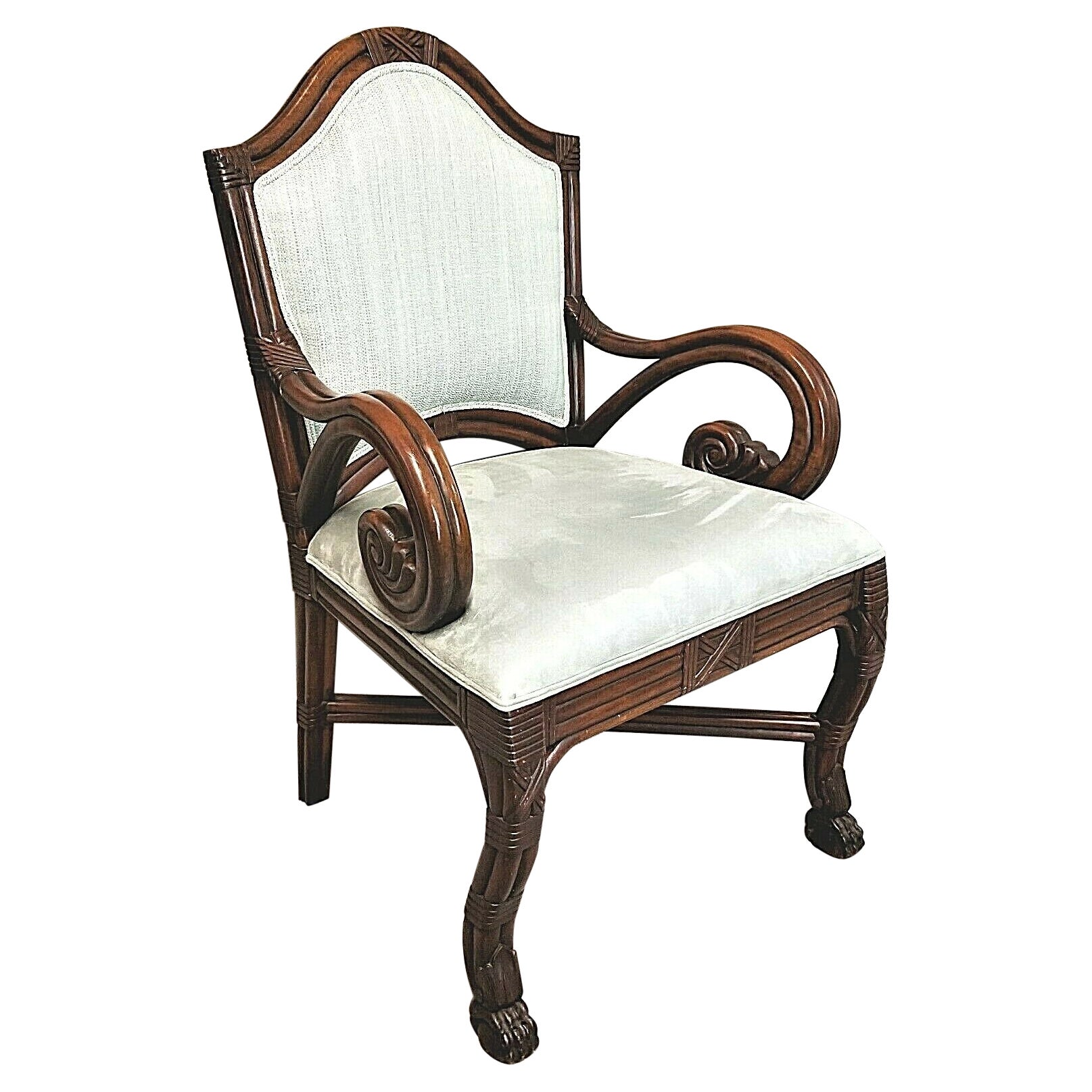 Baker Furniture Empire Style Scroll Arm Arm Desk Dining Chair