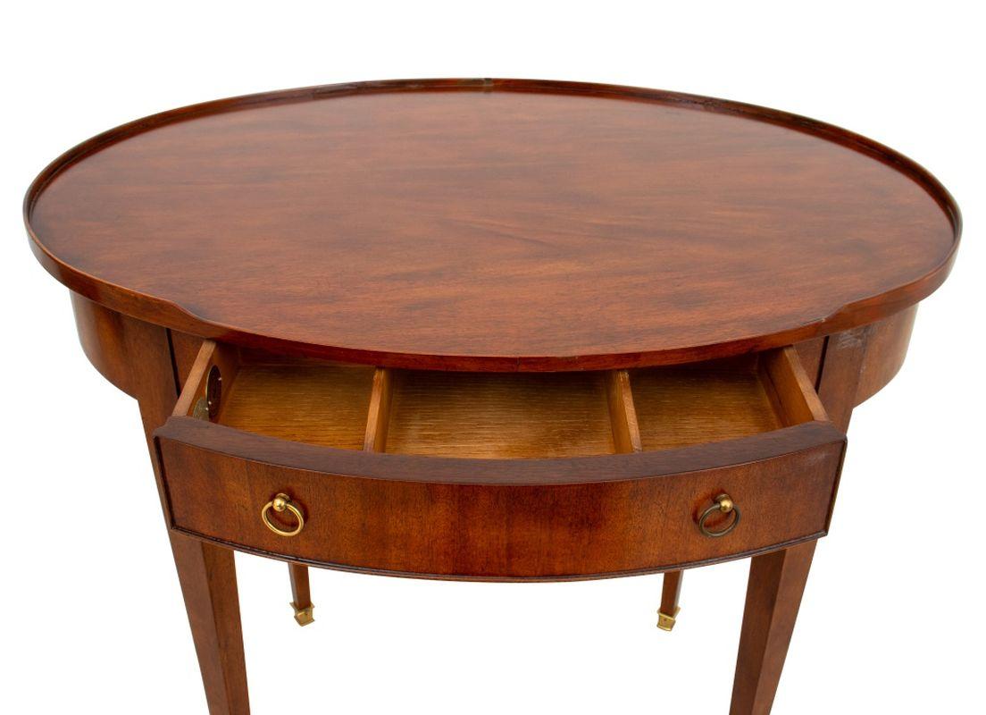 Brass Baker Furniture Empire Style Walnut Lamp Table For Sale