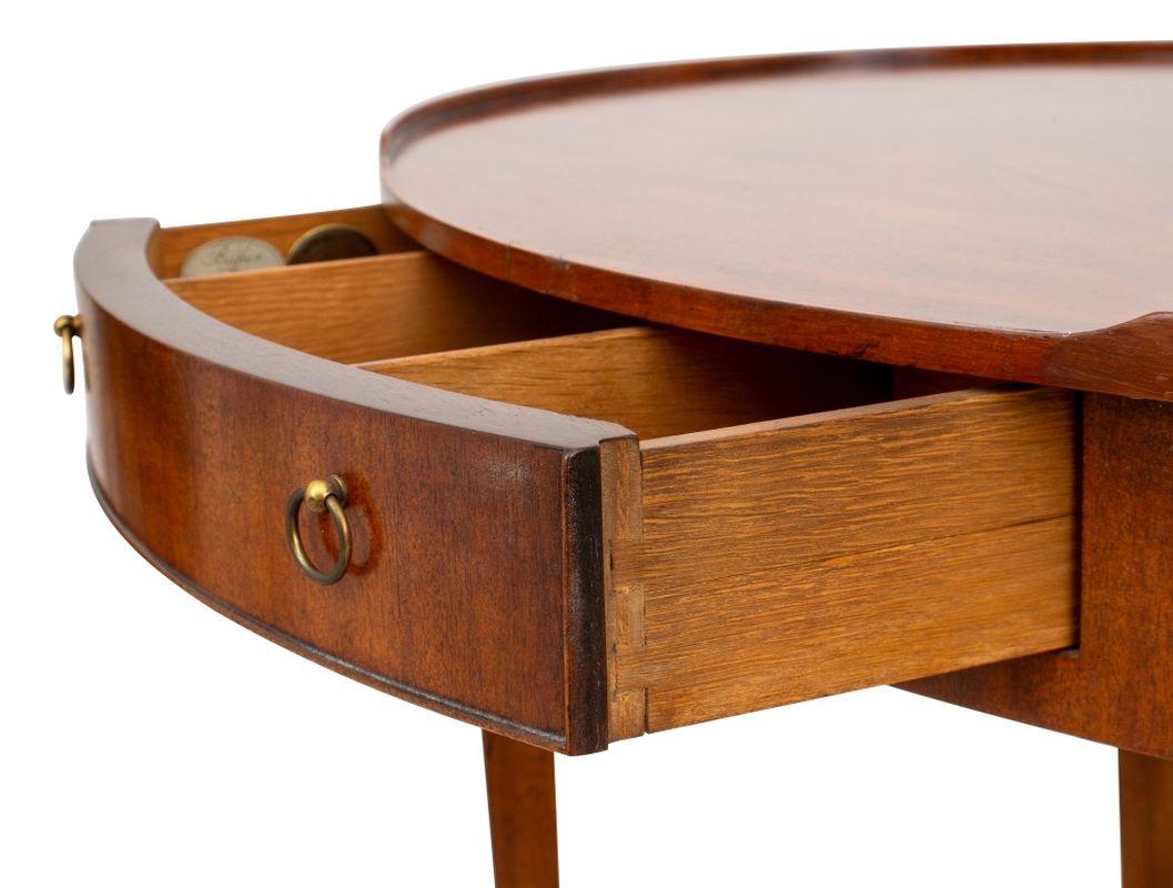 Baker Furniture Empire Style Walnut Lamp Table For Sale 1