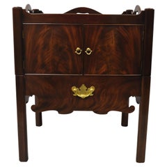 Vintage Baker Furniture English Georgian Mahogany End Table Washstand Nightstand Cabinet