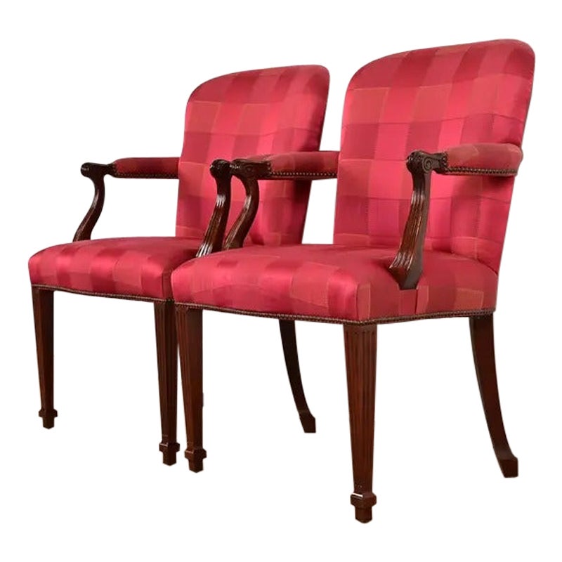 Baker Furniture Englische Regency-Sessel oder Dining Captain Chairs, Paar