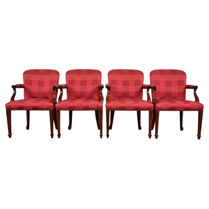 Baker Furniture - Sedie da pranzo in mogano intagliato della Reggenza inglese, set di quattro sedie