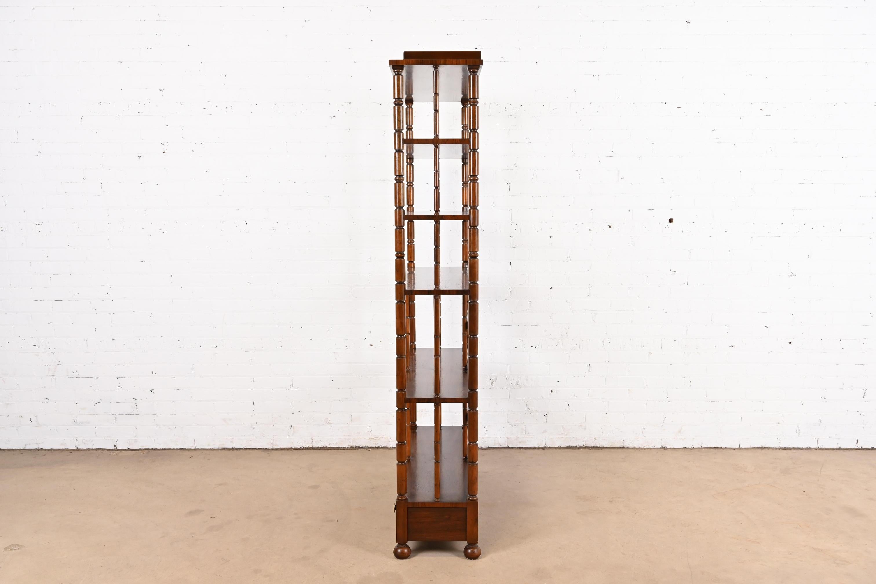 Baker Furniture English Regency Carved Rosewood Étagère, Bookcase, or Wall Unit For Sale 4