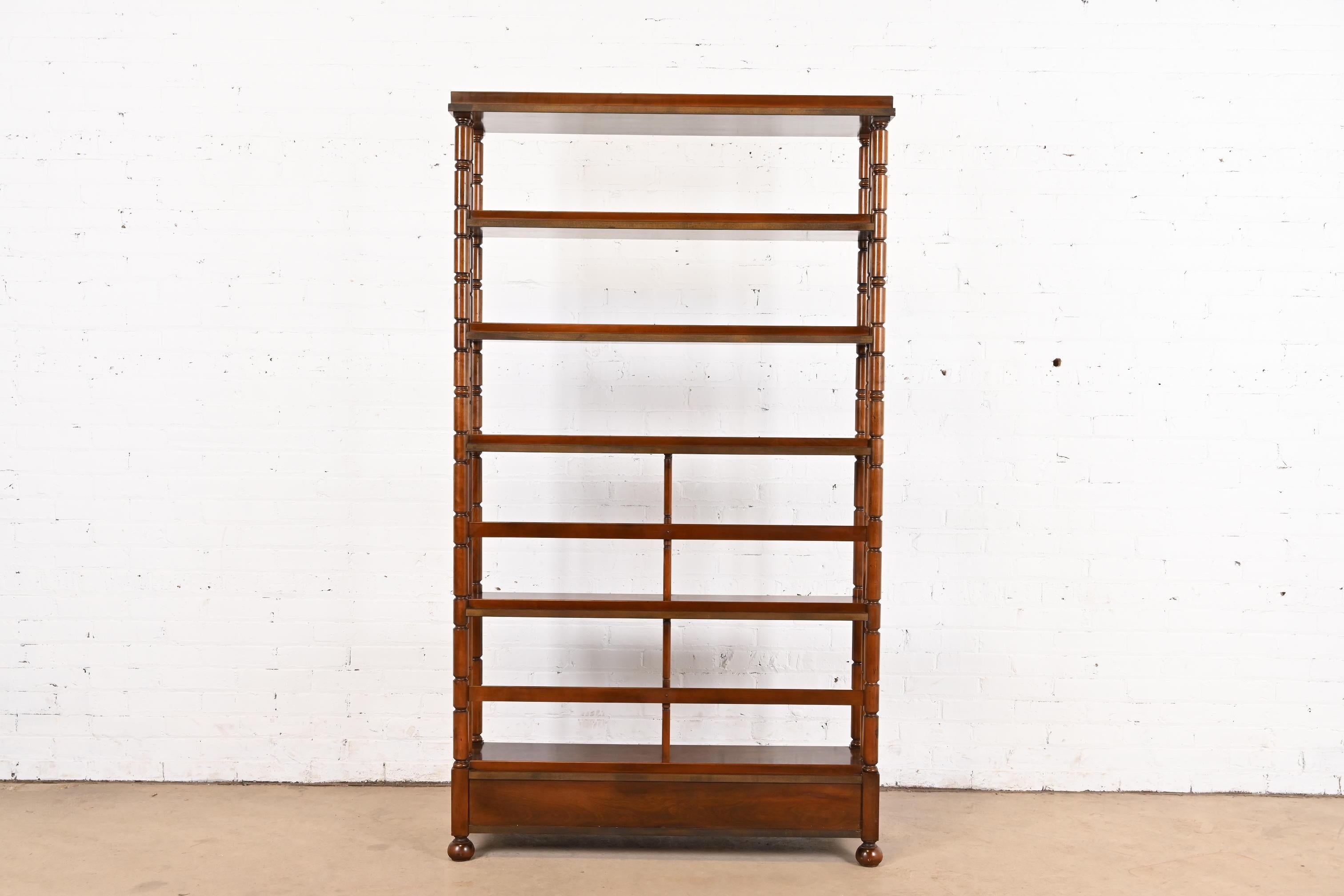 Baker Furniture English Regency Carved Rosewood Étagère, Bookcase, or Wall Unit For Sale 5