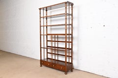 Baker Furniture English Regency Carved Rosewood Étagère, Bookcase, or Wall Unit