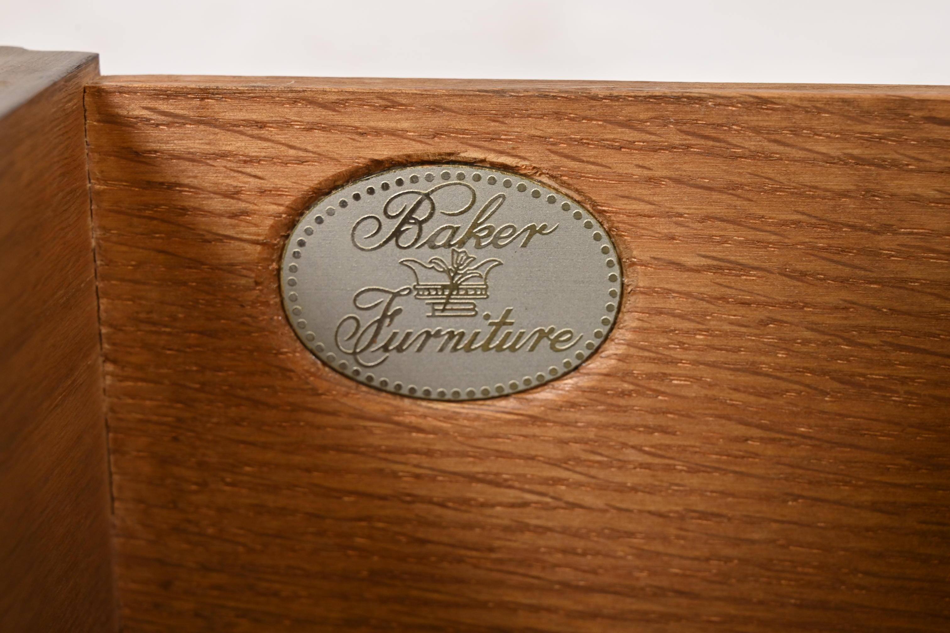 Brass Baker Furniture English Regency Carved Rosewood Étagère, Bookcase, or Wall Unit For Sale