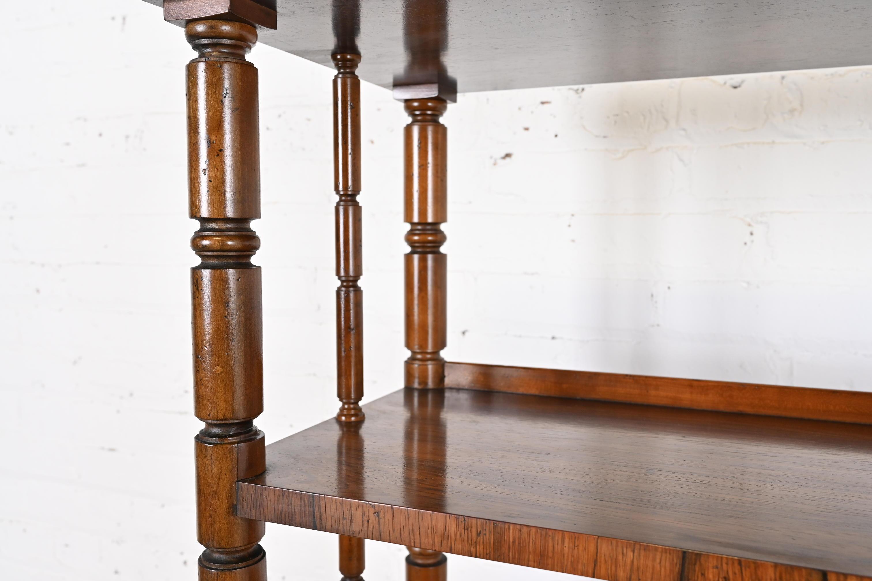 Baker Furniture English Regency Carved Rosewood Étagère, Bookcase, or Wall Unit For Sale 1