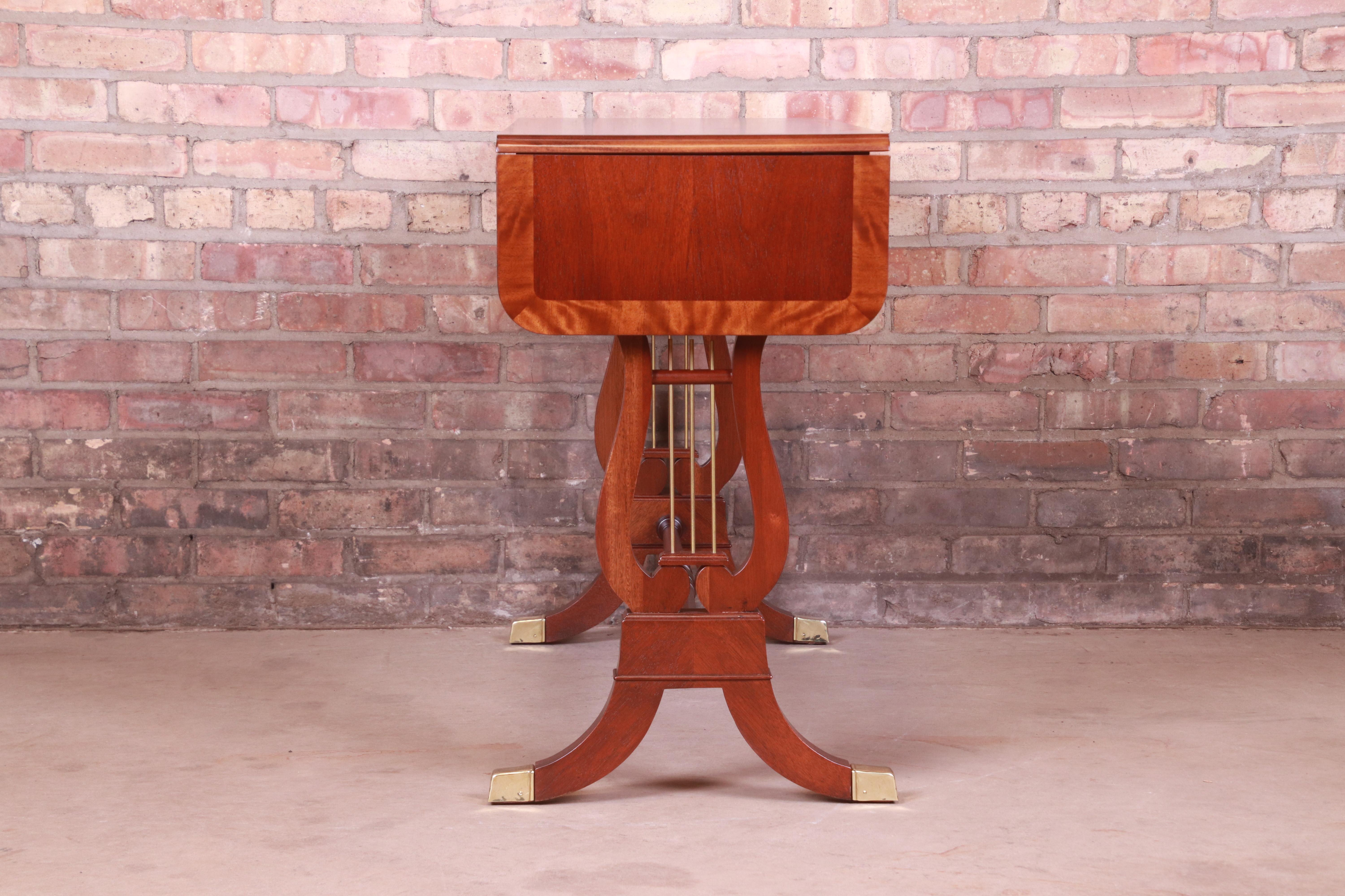 Baker Furniture English Regency Mahogany Lyre Base Console Table, Refinished 6