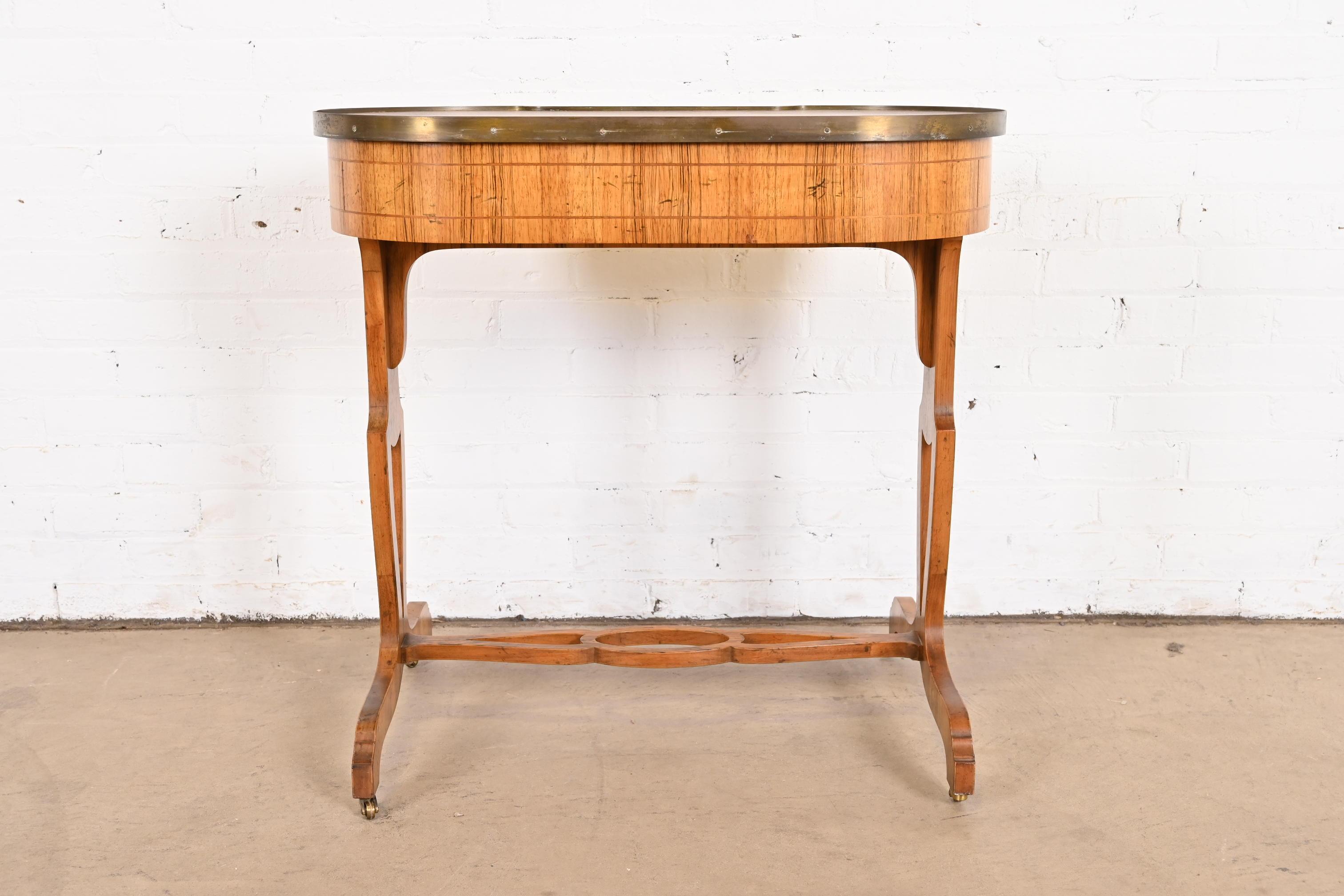 Baker Furniture English Regency Rosewood Console or Petite Writing Desk For Sale 6