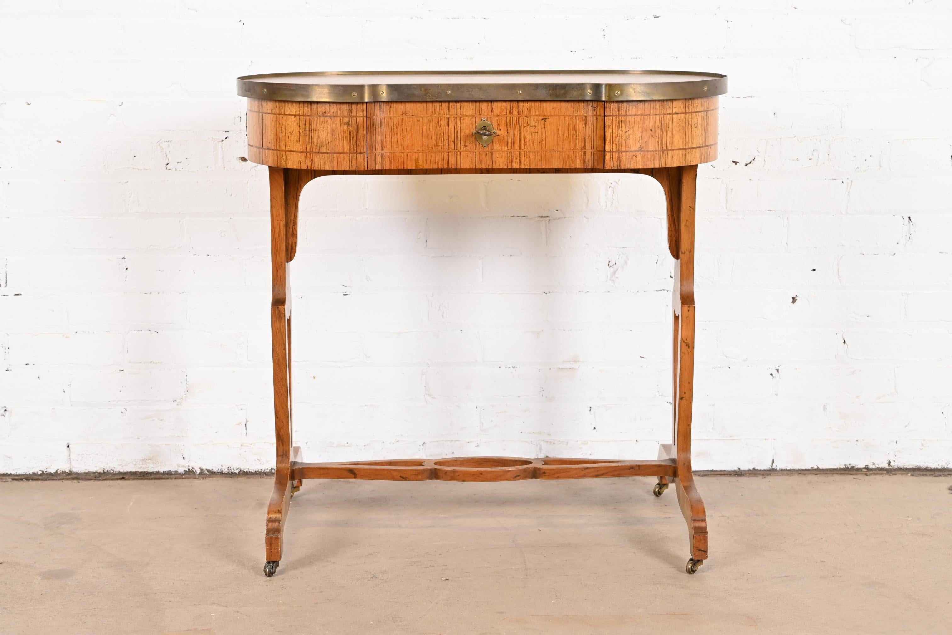 Baker Furniture English Regency Rosewood Console or Petite Writing Desk In Good Condition For Sale In South Bend, IN