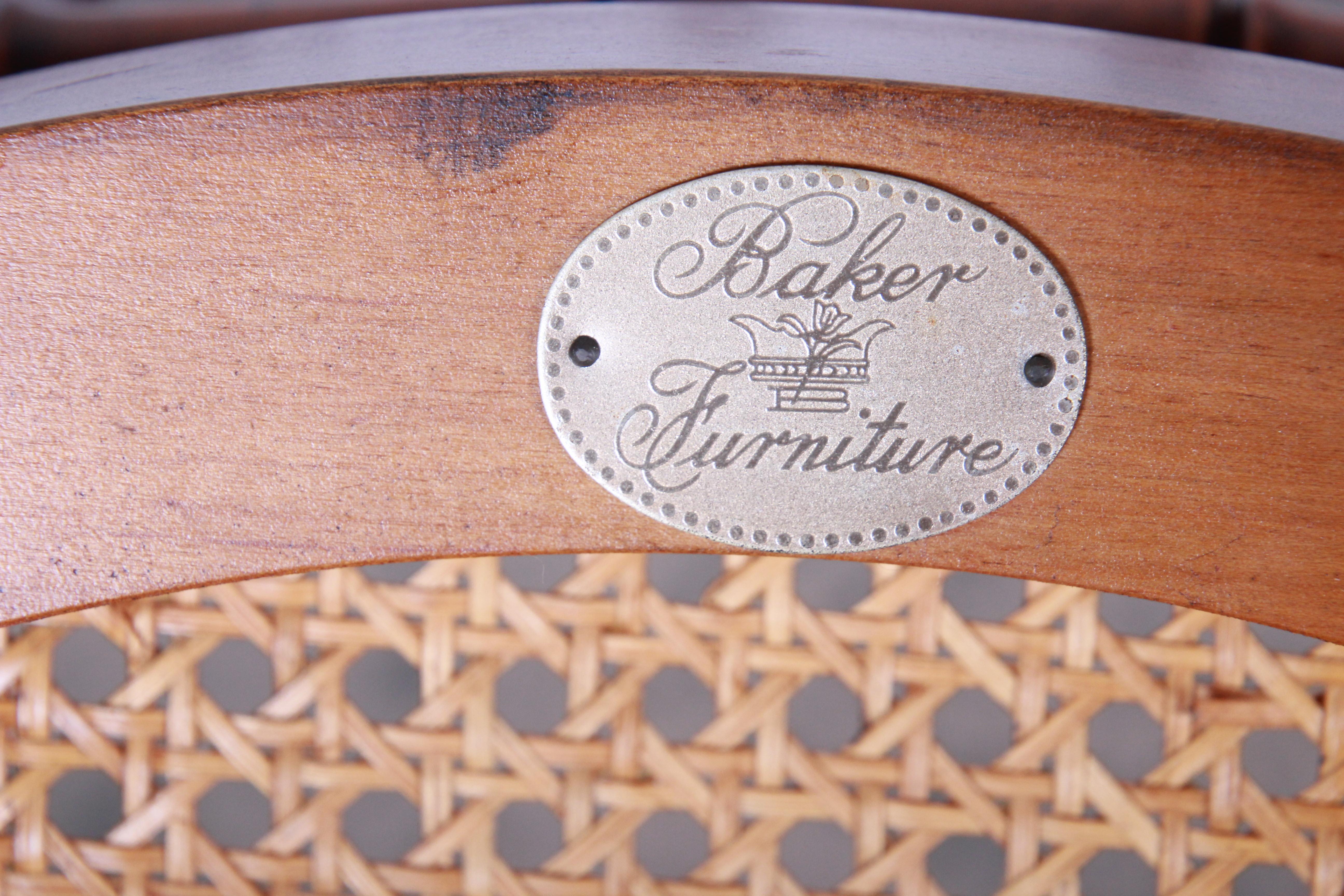 Baker Furniture Regency-Sessel aus Kunstbambus und Rohr, 1960er Jahre im Angebot 5
